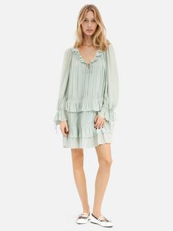 THE KOOPLES Robe Layered Ruffle Mini Dress, Powder Blue, Powder Blue