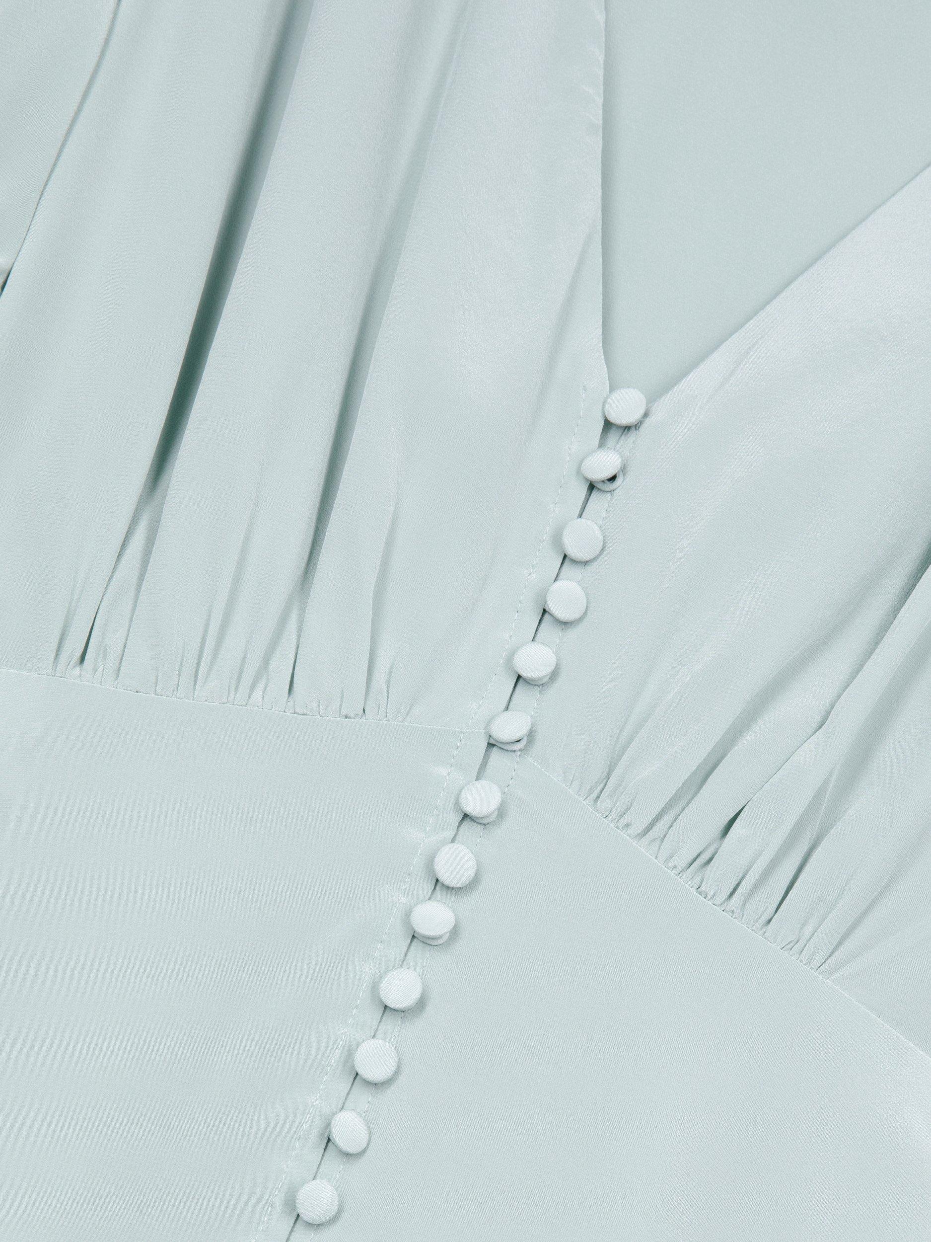 Product image 5 of 5, which shows THE KOOPLES Robe Silk Midi Tea Dress, Powder Blue, 8
