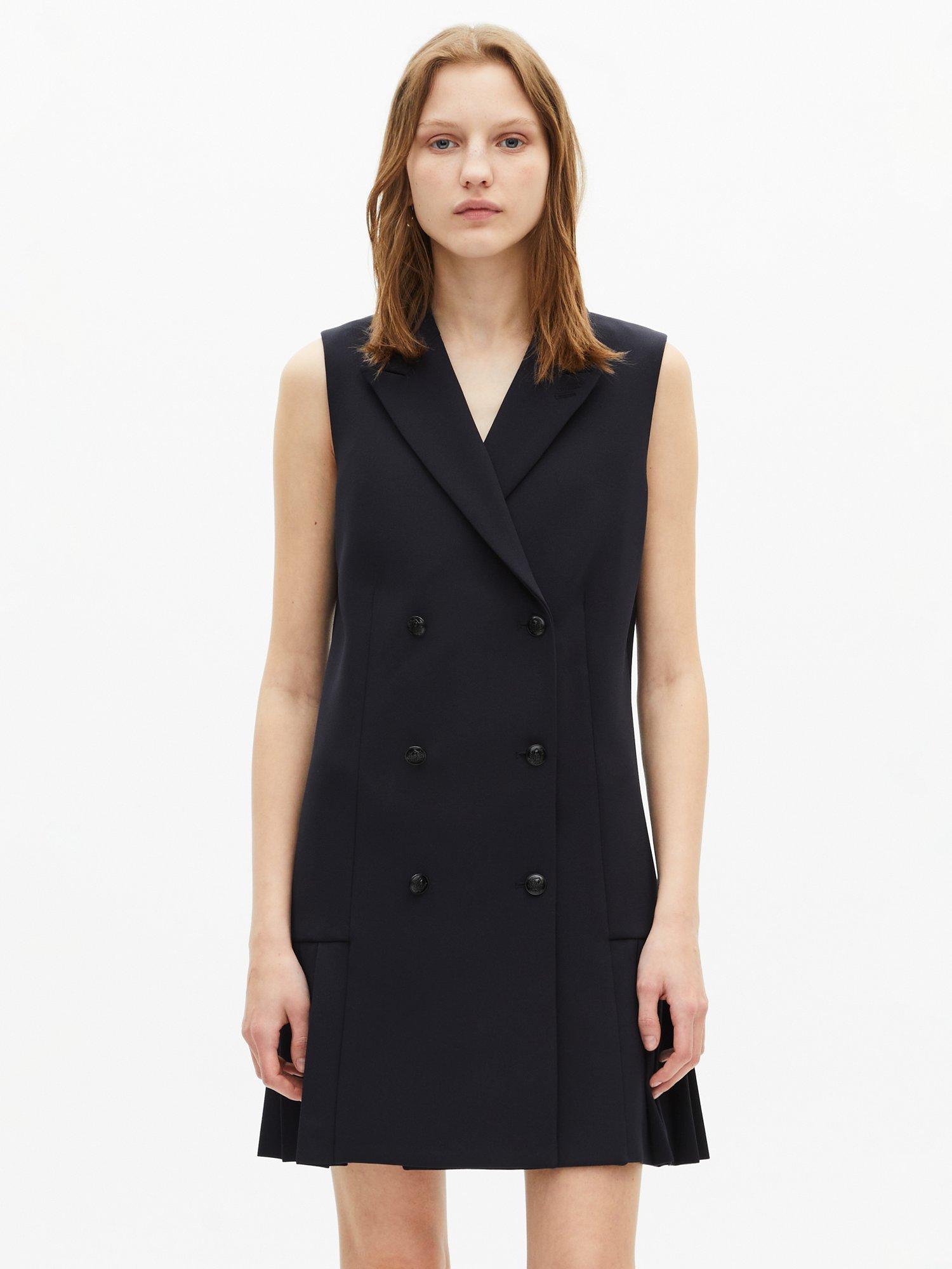 Product image 1 of 2, which shows THE KOOPLES Double Breasted Sleeveless Dress, Navy, 6