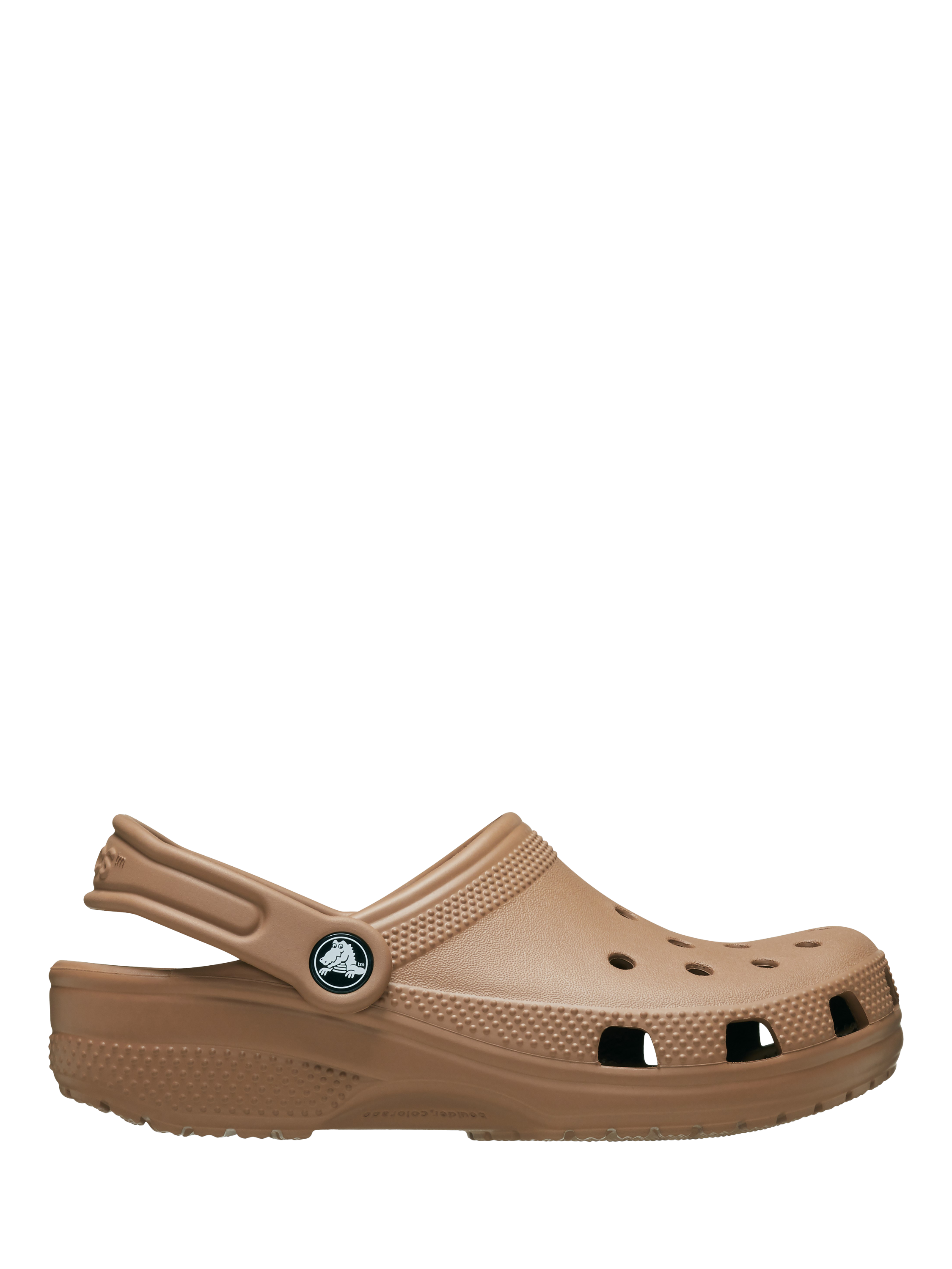 Product image 1 of 6, which shows Crocs Kids' Classic Croc Clogs, Milk Chocolate, 4 Jnr