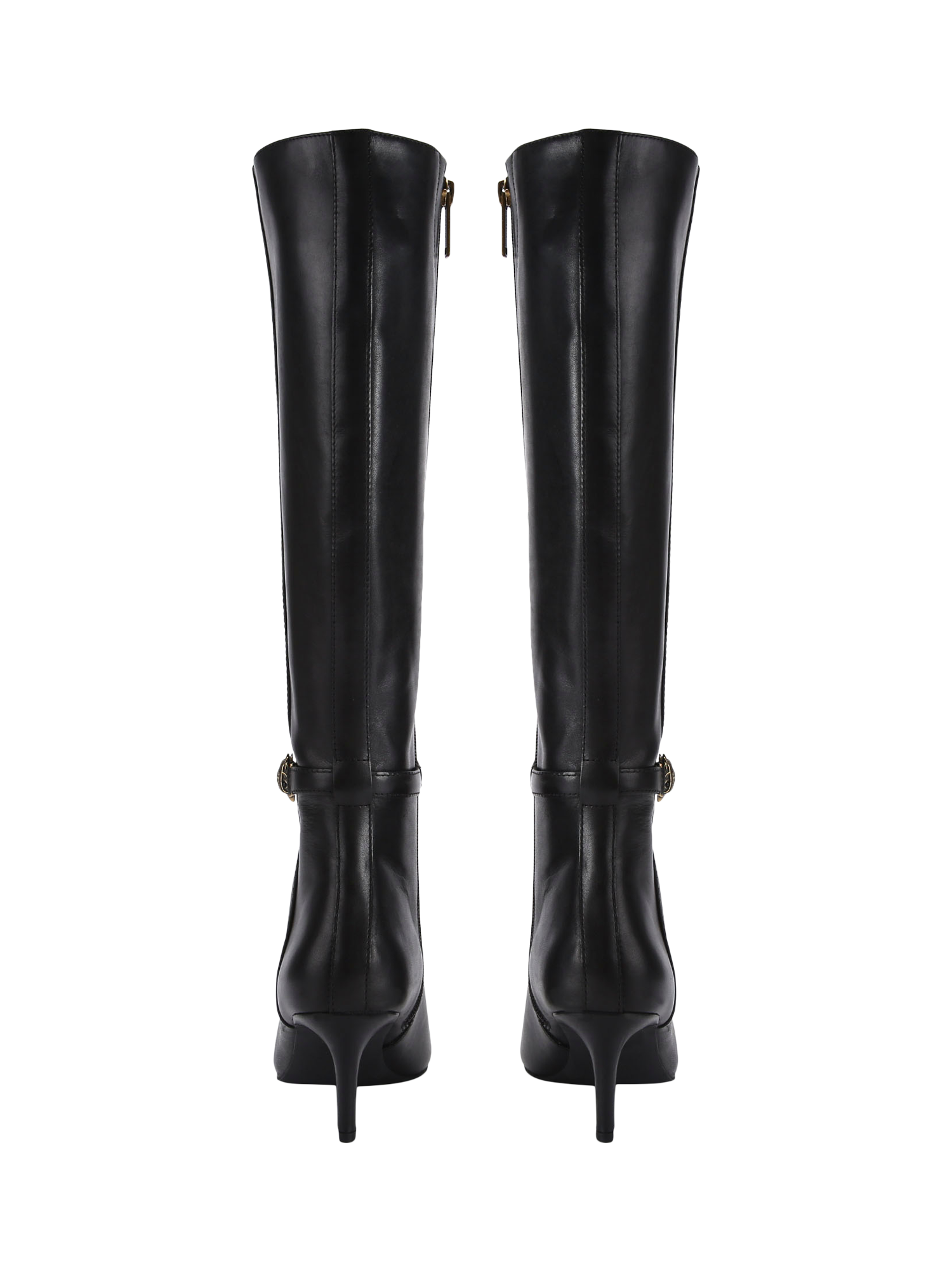Product image 5 of 7, which shows Kurt Geiger London Kensington Leather Pointed Flexi Knee High Boots, Black, 3