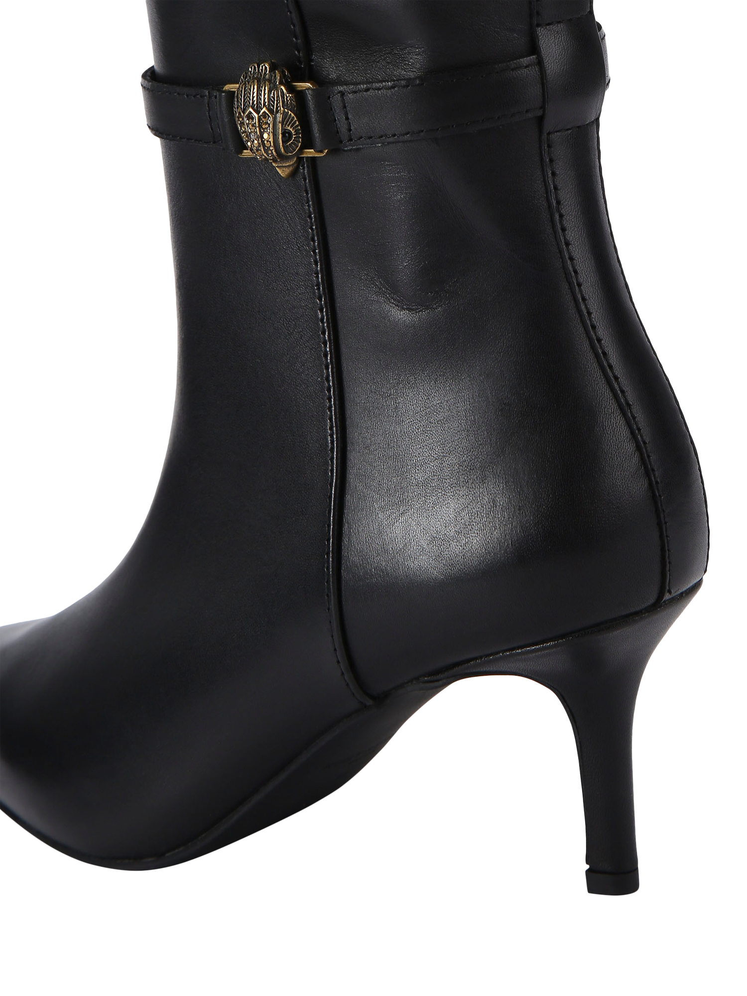 Product image 6 of 7, which shows Kurt Geiger London Kensington Leather Pointed Flexi Knee High Boots, Black, 3