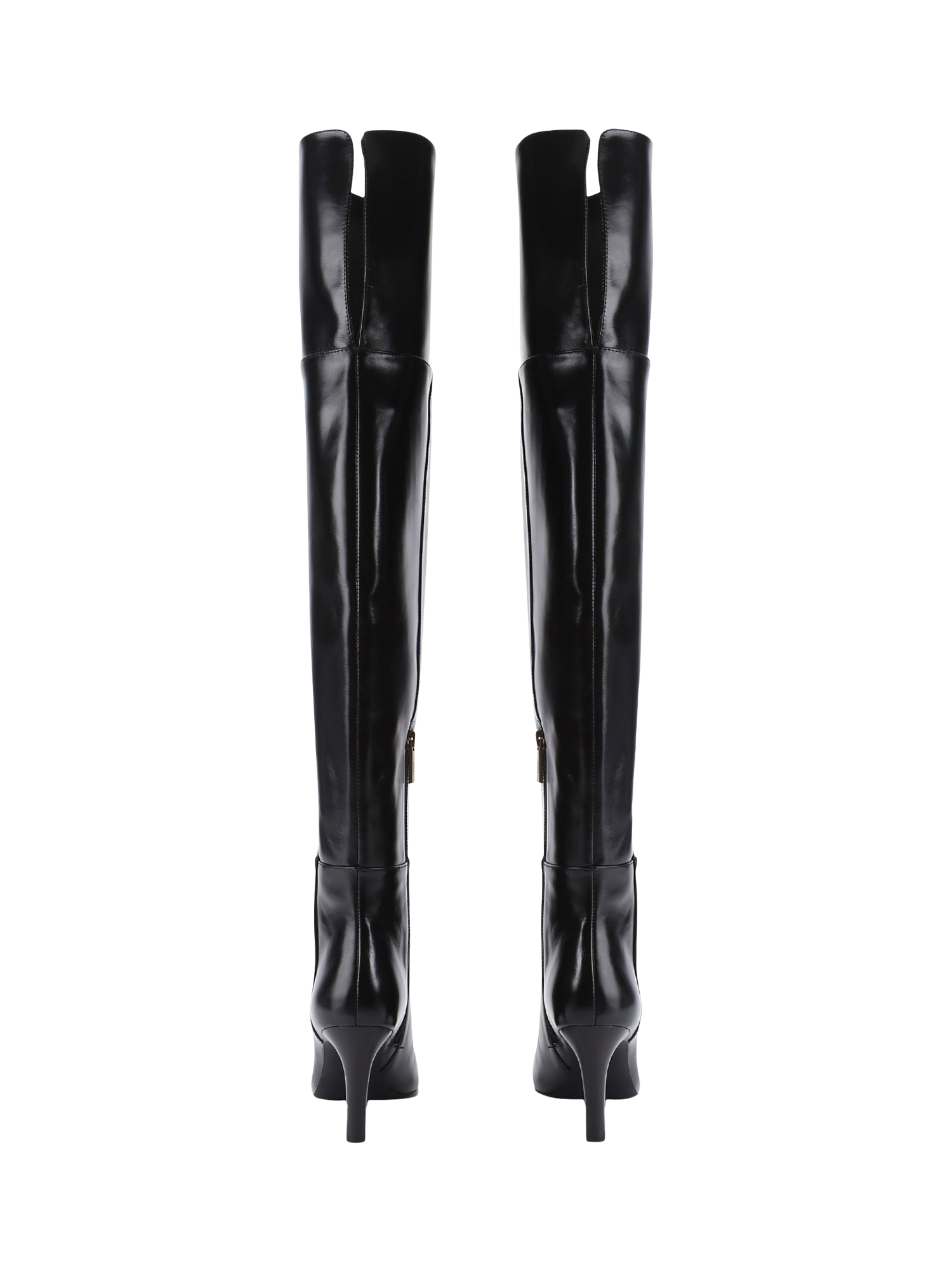 Product image 4 of 5, which shows Kurt Geiger London Shoreditch Leather Over The Knee Boots, Black, 3