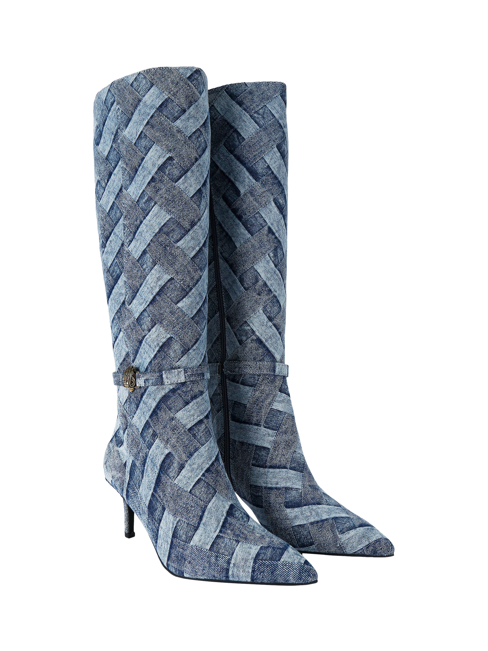 Product image 3 of 5, which shows Kurt Geiger London Kensington Flexi Knee High Boots, Denim, 3