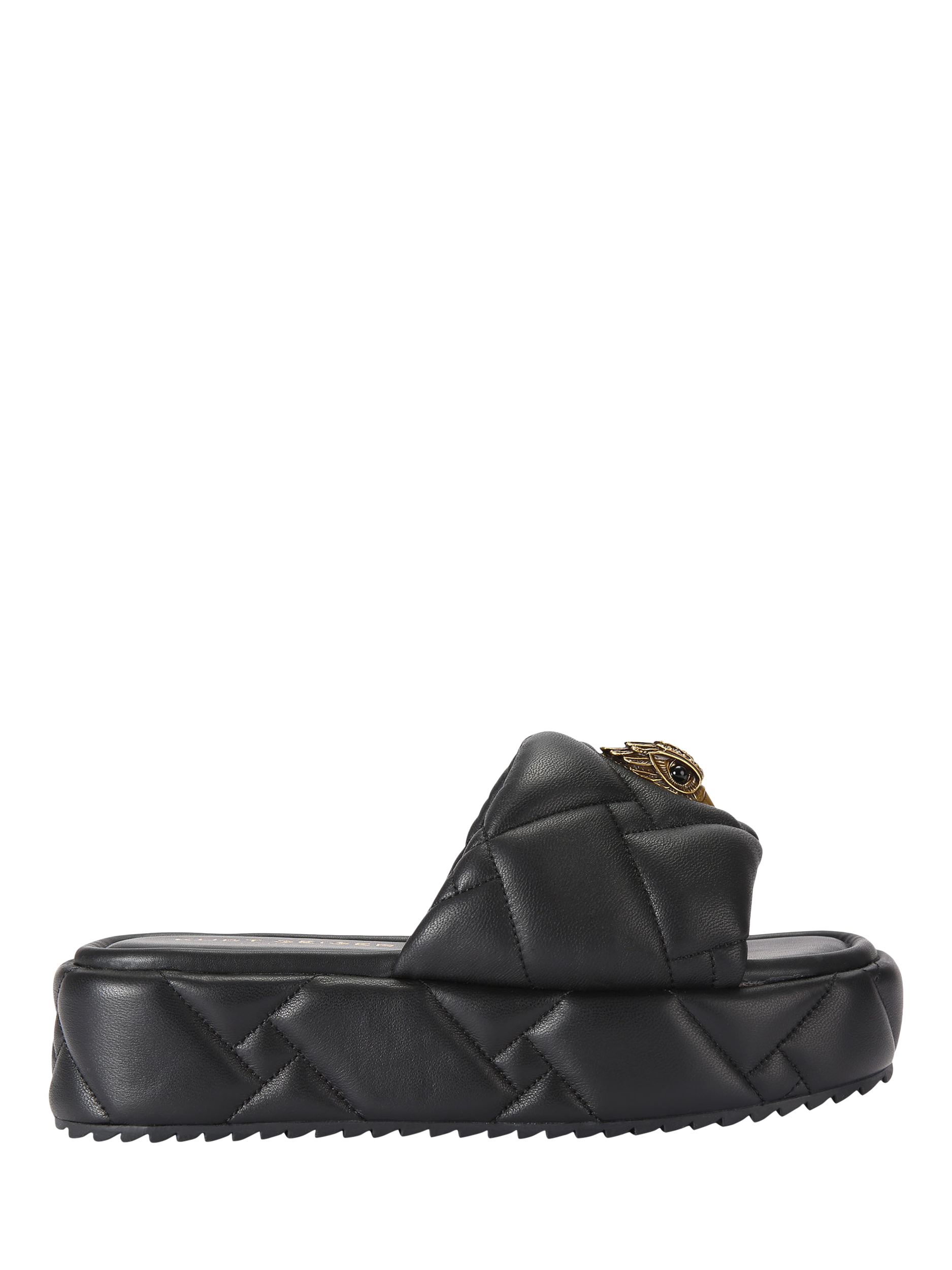 Product image 1 of 7, which shows Kurt Geiger London Kensington Puff Leather Platform Sandals, Black, 3