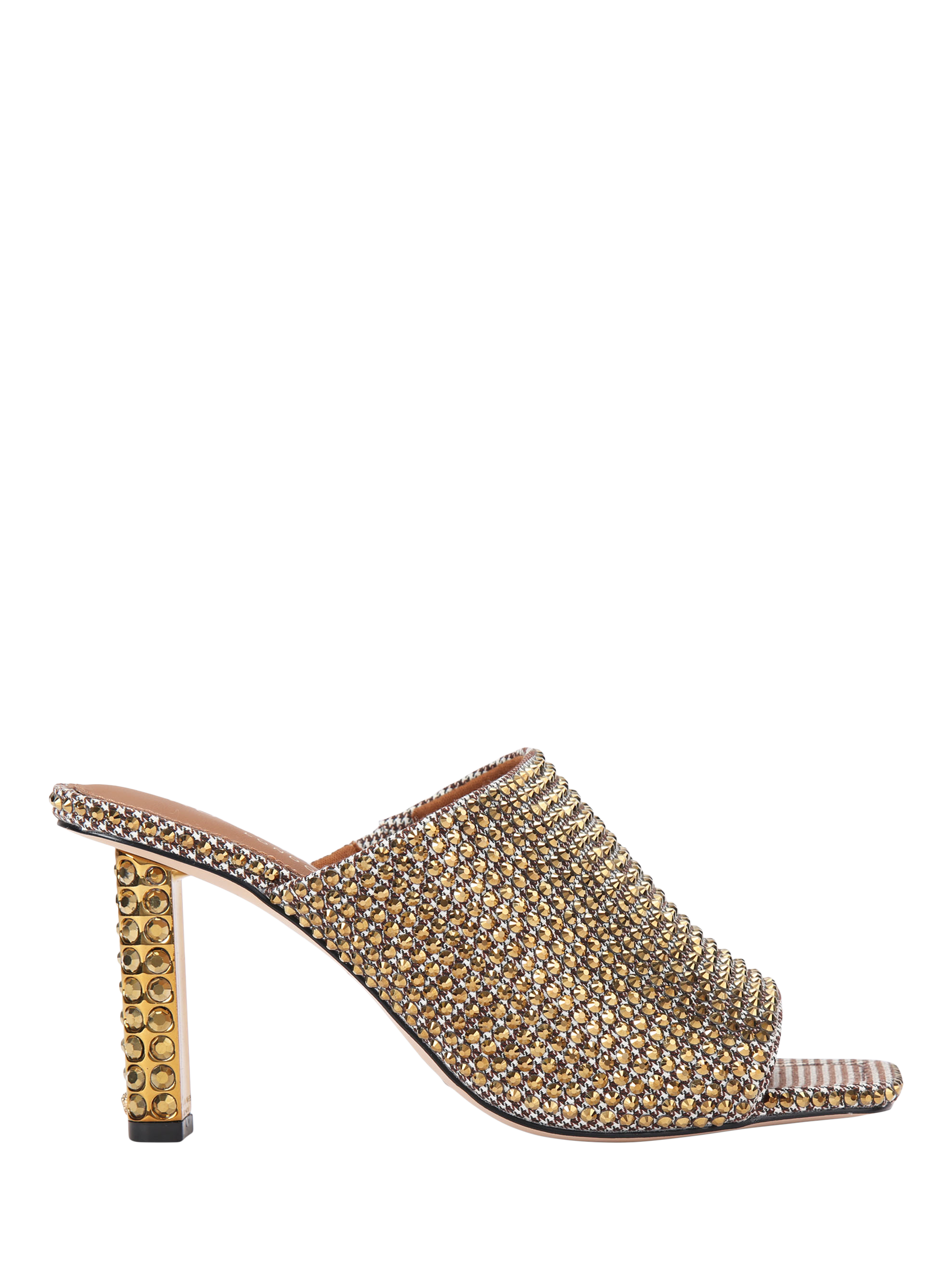 Kurt Geiger London Mayfair High Mule Heeled Sandals, Beige/Multi