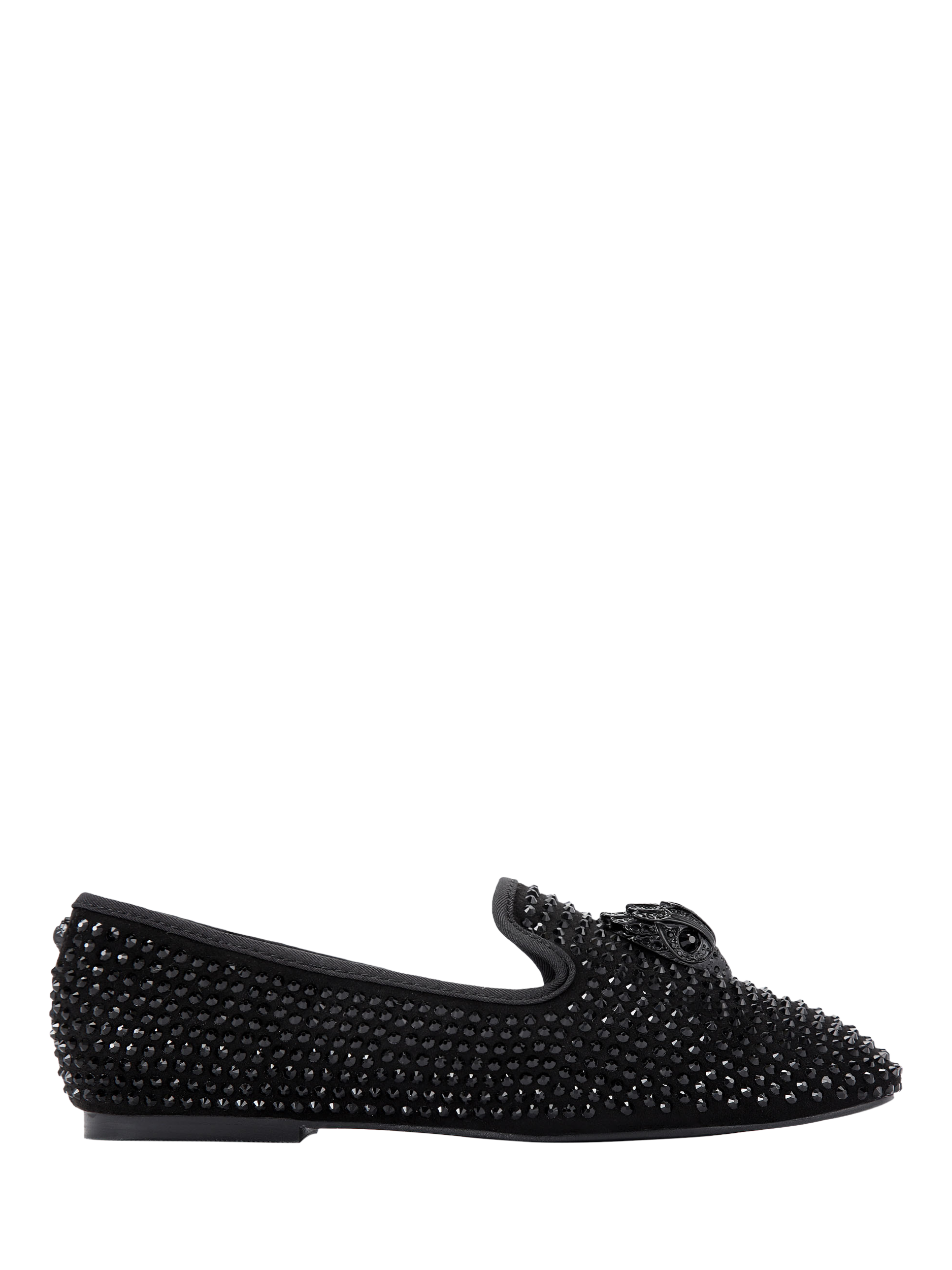 Kurt Geiger London Kensington Eagle Microsuede Embellished Loafers, Black
