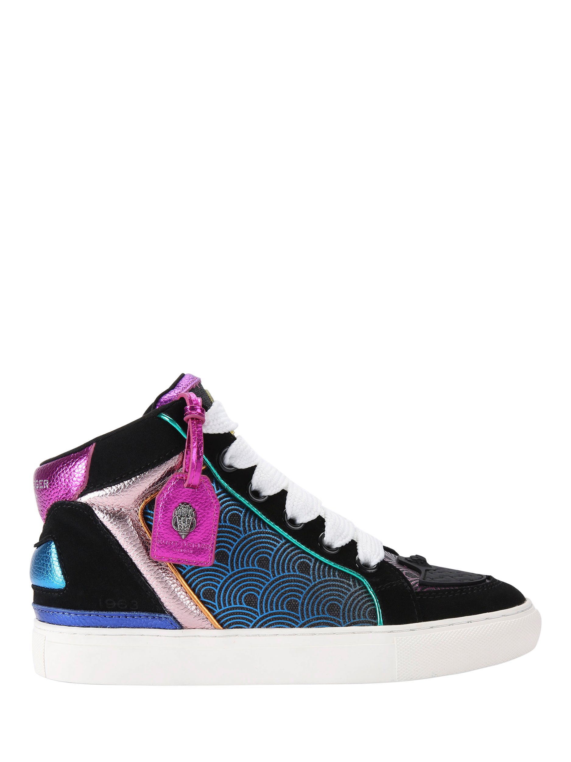 Kurt Geiger London Southbank Tag High Top Trainers, Black/Multi