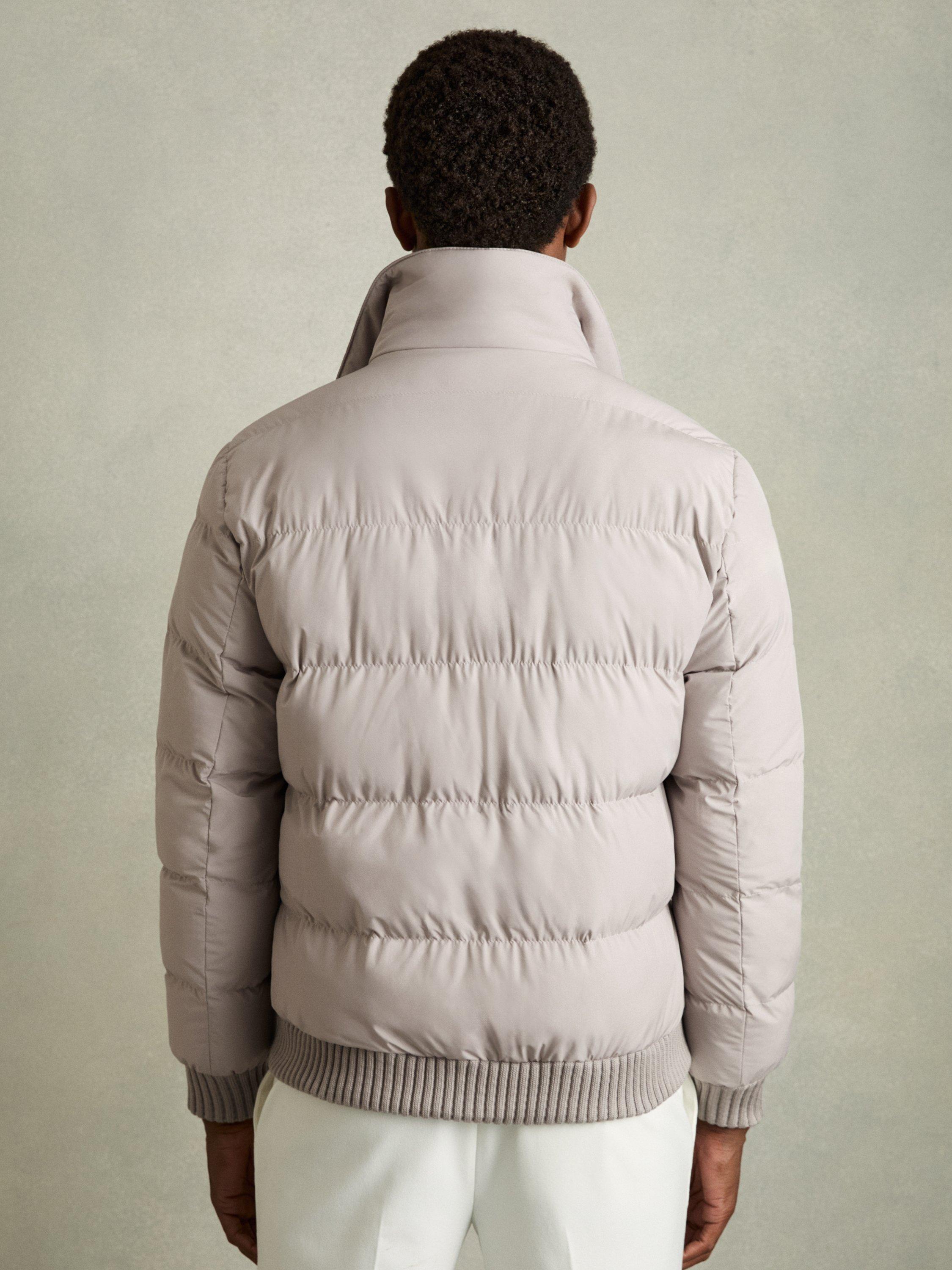 Product image 2 of 5, which shows Reiss Misty Faux-Fur Collar Puffer Jacket, Grey, S