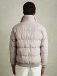 Reiss Misty Faux-Fur Collar Puffer Jacket, Grey
