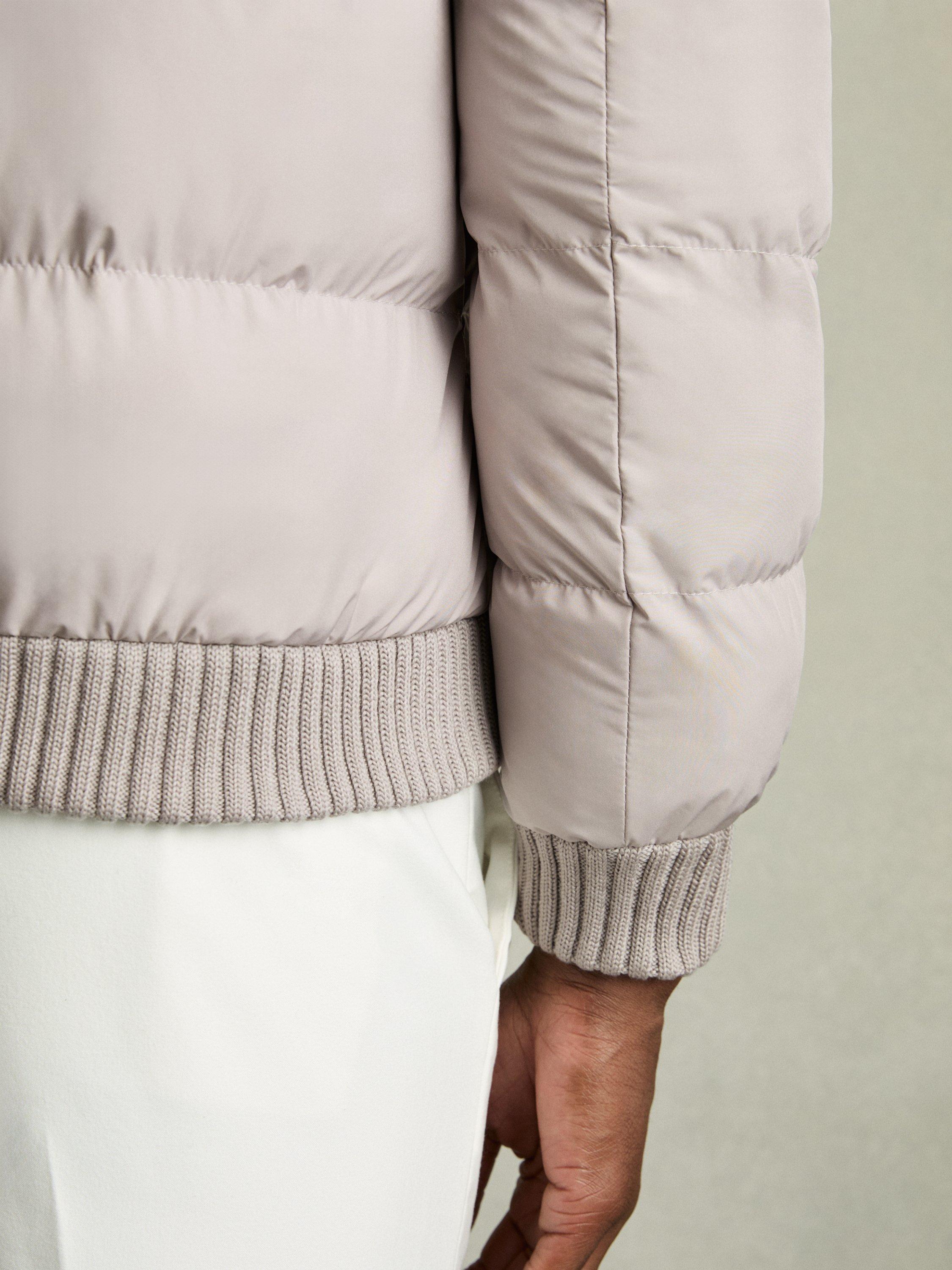 Product image 5 of 5, which shows Reiss Misty Faux-Fur Collar Puffer Jacket, Grey, S