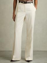 Reiss Millie Wide Leg Trousers, Cream