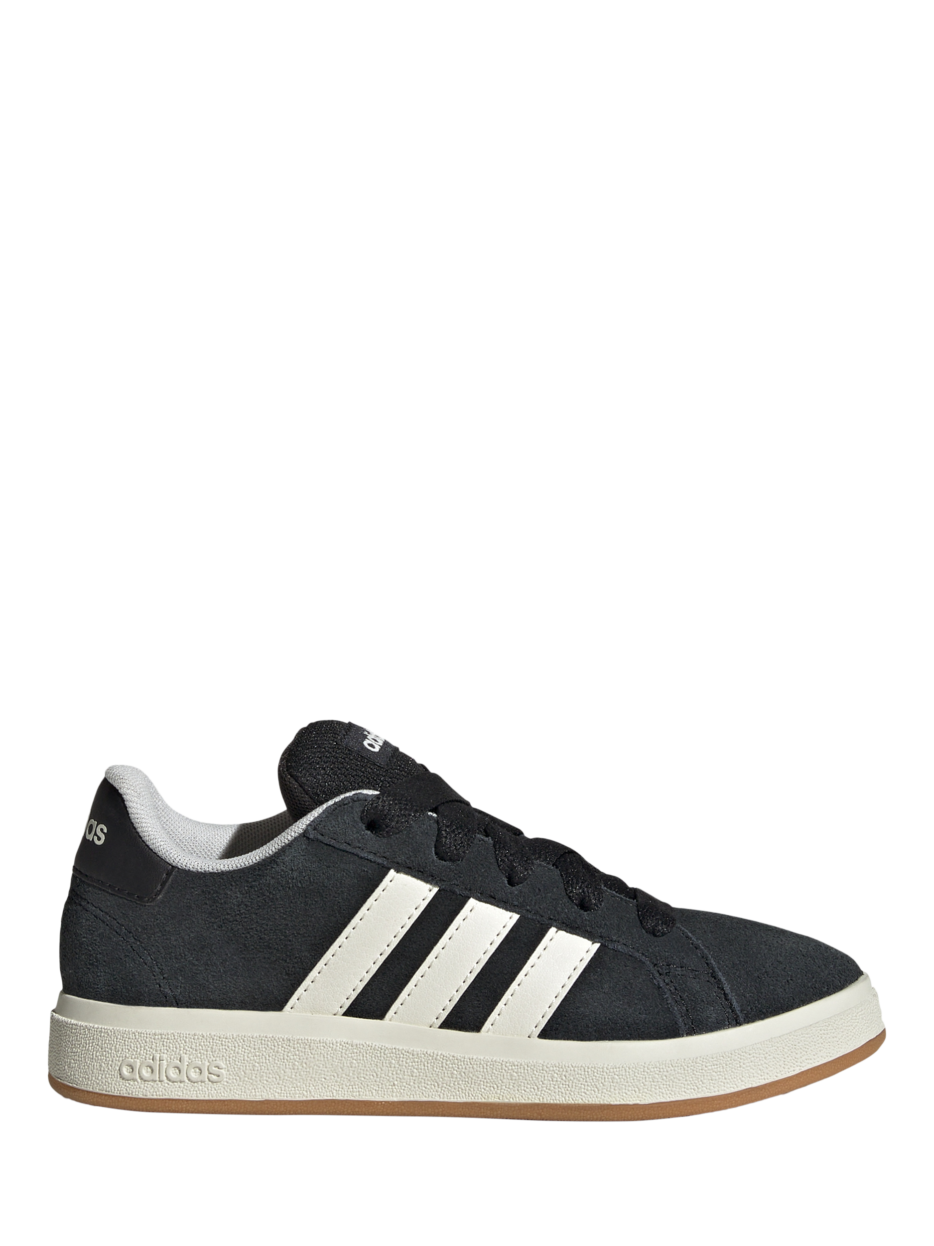Product image 1 of 5, which shows adidas Kids' Grand Court 00s Lace Up Trainers, Black/Off White, 3