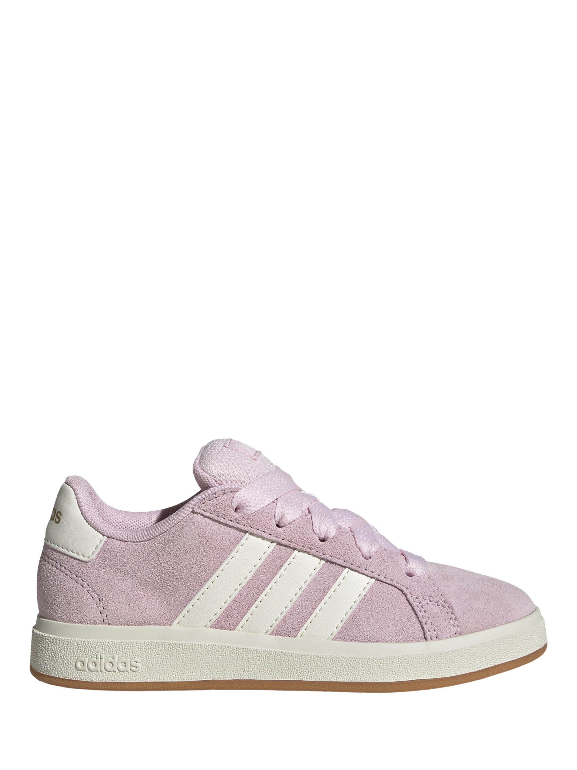 Product image 1 of 5, which shows adidas Kids' Grand Court Lace-Up Trainers, Pink/Off White, 3