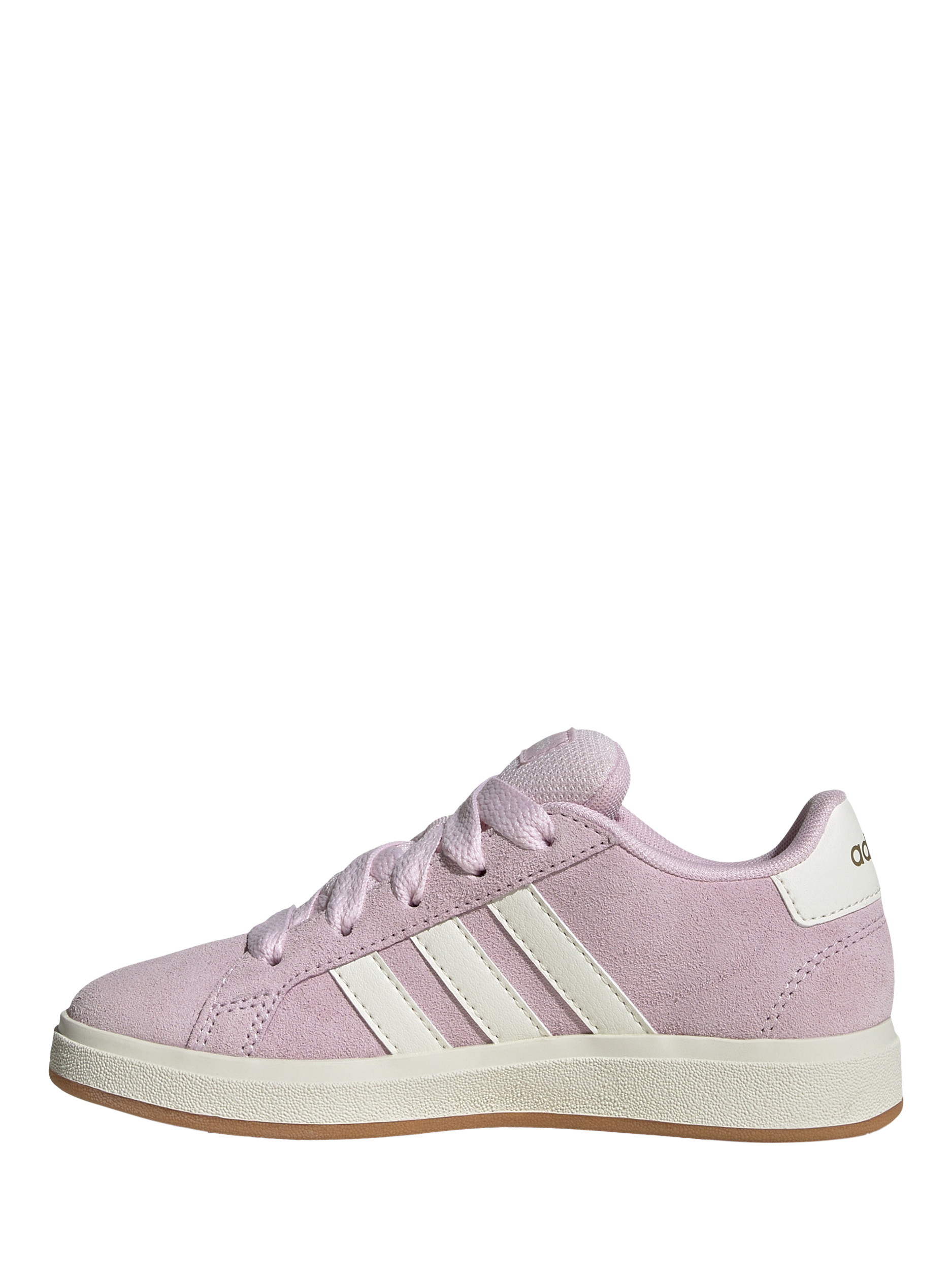 Product image 4 of 5, which shows adidas Kids' Grand Court Lace-Up Trainers, Pink/Off White, 3
