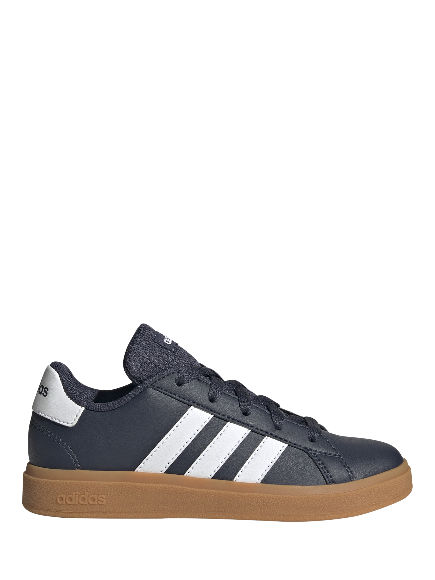 Product image 1 of 8, which shows adidas Kids' Grand Court Trainers, Navy/White, 3