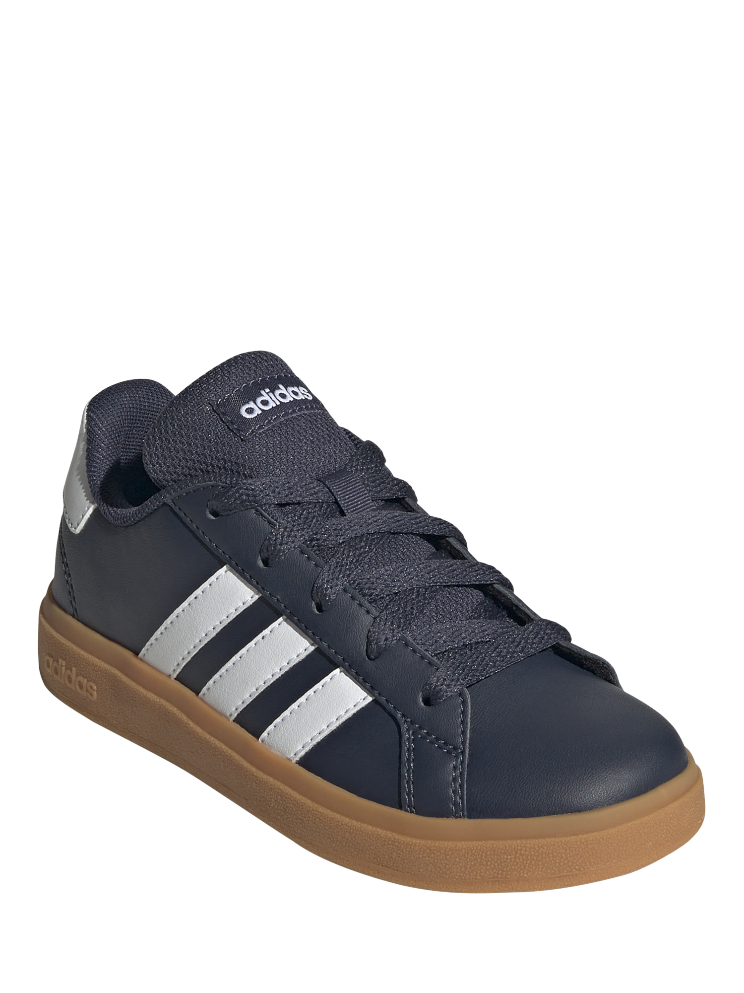 Product image 2 of 8, which shows adidas Kids' Grand Court Trainers, Navy/White, 3