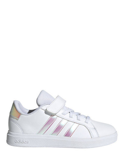 adidas Kids' Grand Court Trainers, White/Iridescent, White/Iridescent