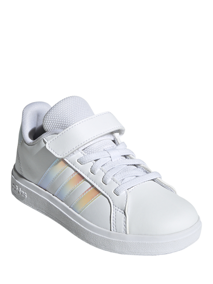 adidas Kids' Grand Court Trainers, White/Iridescent - view 2, White/Iridescent