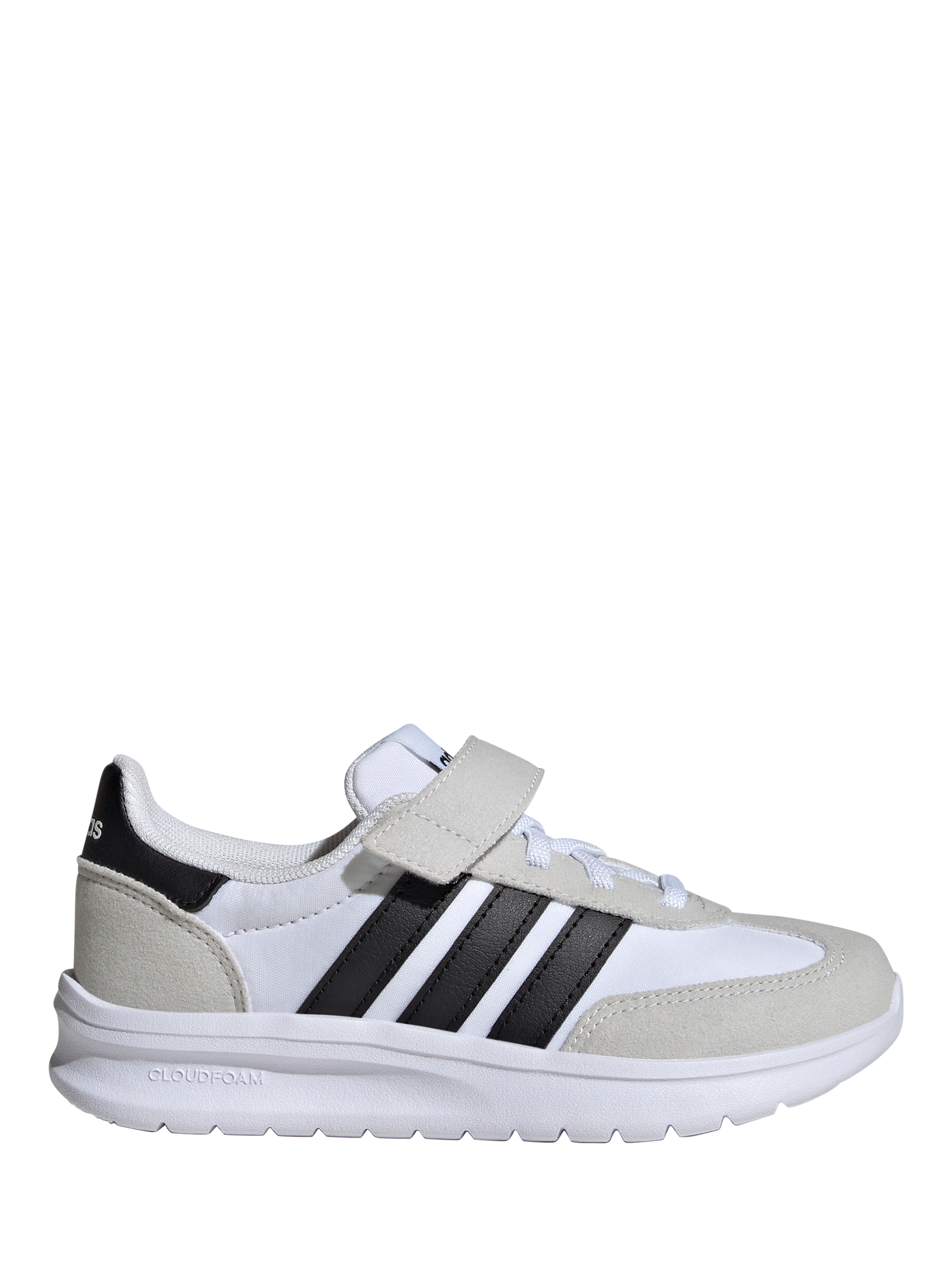 Product image 1 of 5, which shows adidas Kids' Run 70s Rip-Tape Cloudfoam Trainers, Grey/Black, 1
