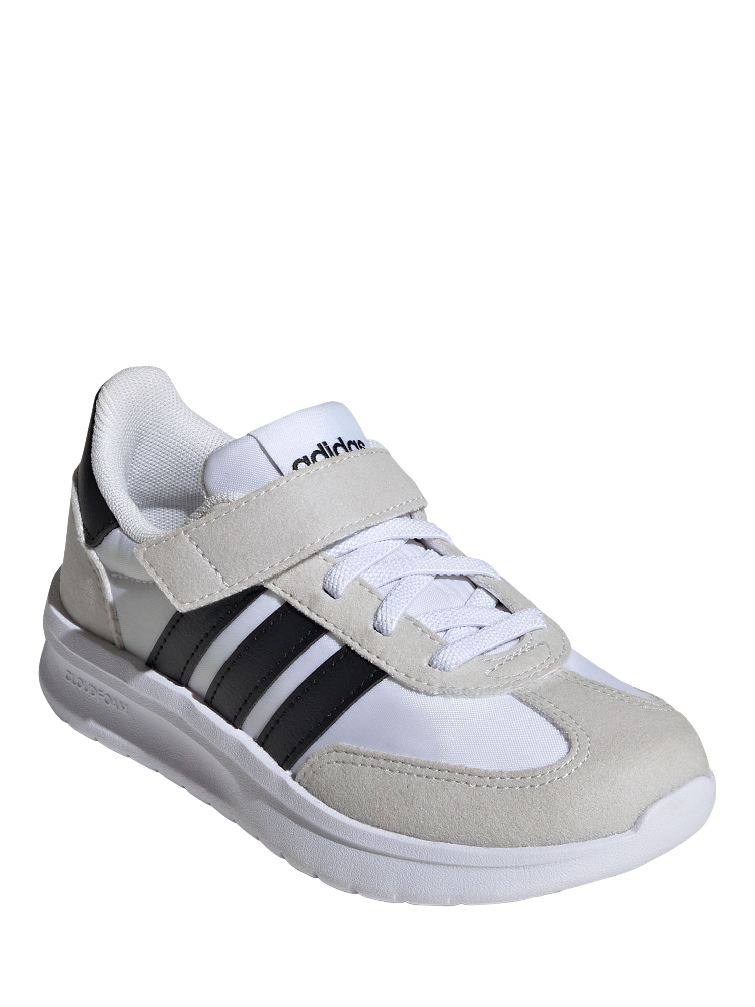 Product image 4 of 5, which shows adidas Kids' Run 70s Rip-Tape Cloudfoam Trainers, Grey/Black, 1