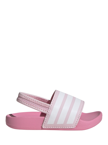 adidas Kids' Adilette Strap Sliders, Pink/White, Pink/White
