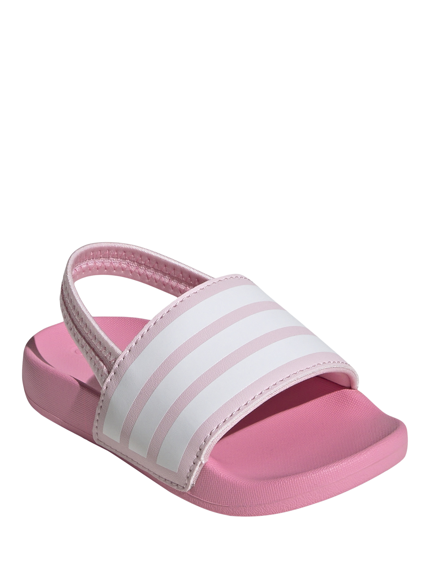 Product image 4 of 5, which shows adidas Kids' Adilette Strap Sliders, Pink/White, 3 Jnr