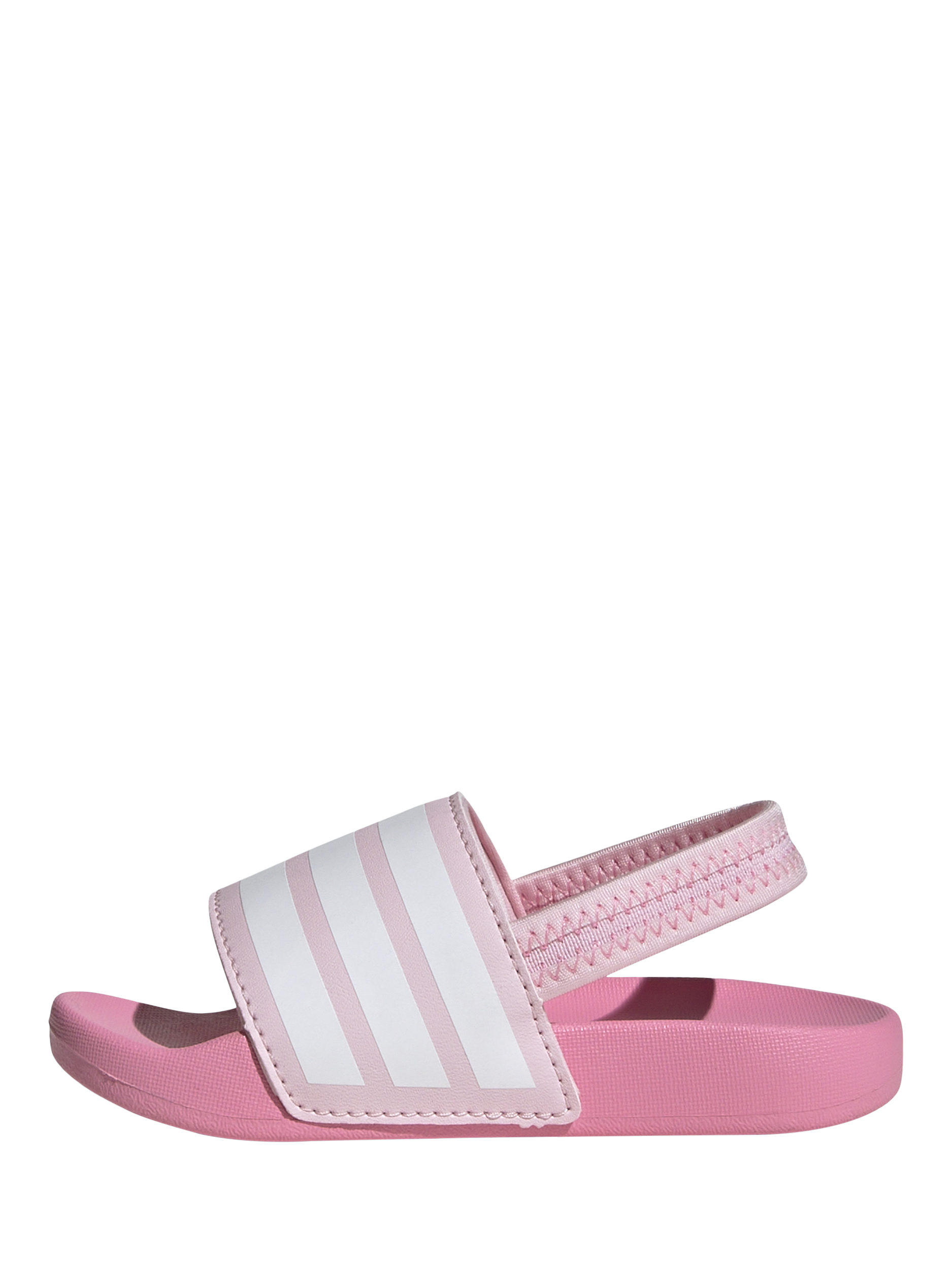 Product image 5 of 5, which shows adidas Kids' Adilette Strap Sliders, Pink/White, 3 Jnr