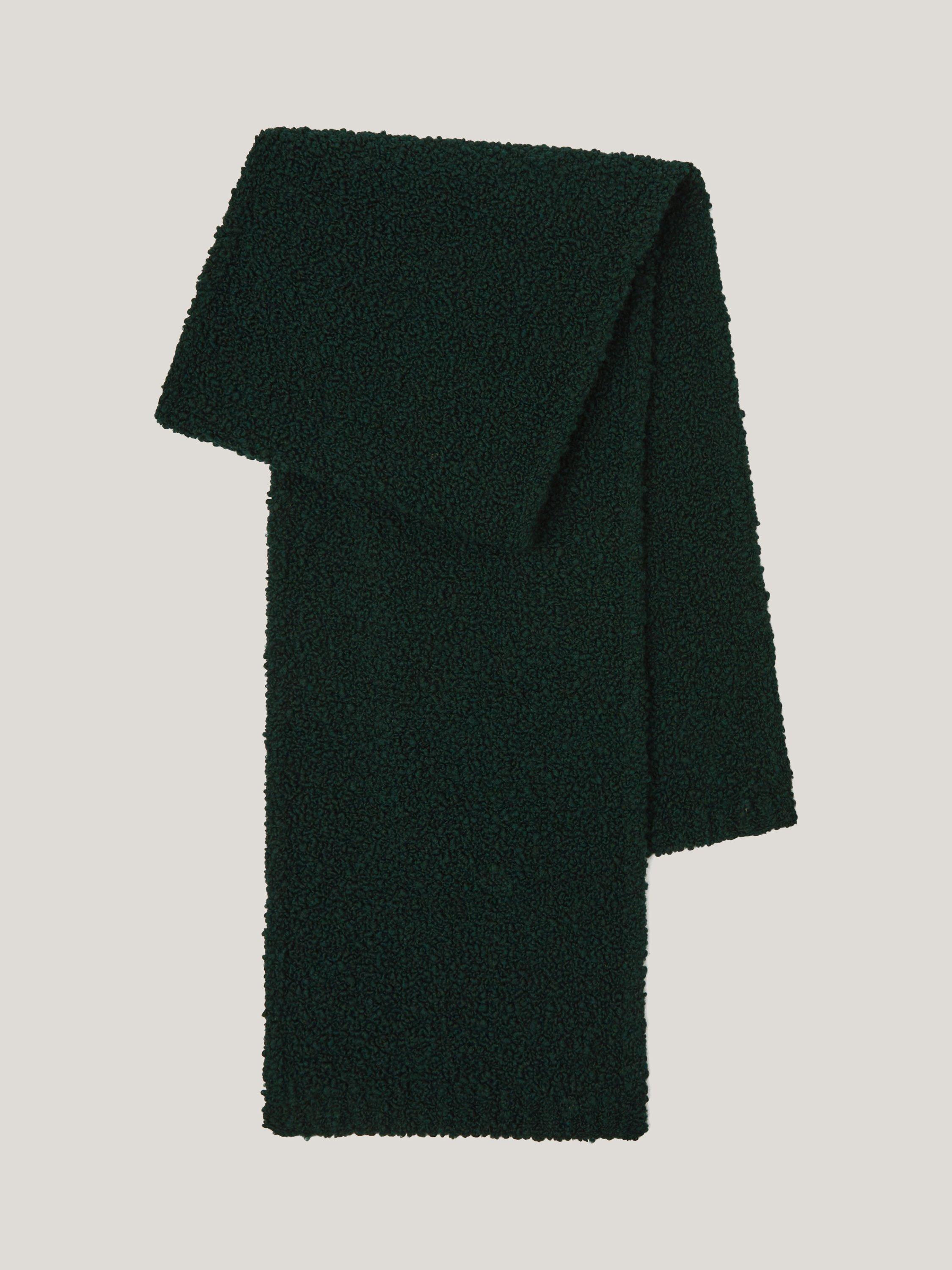 Product image 1 of 4, which shows Jigsaw Boucle Wool Rich Scarf, Green