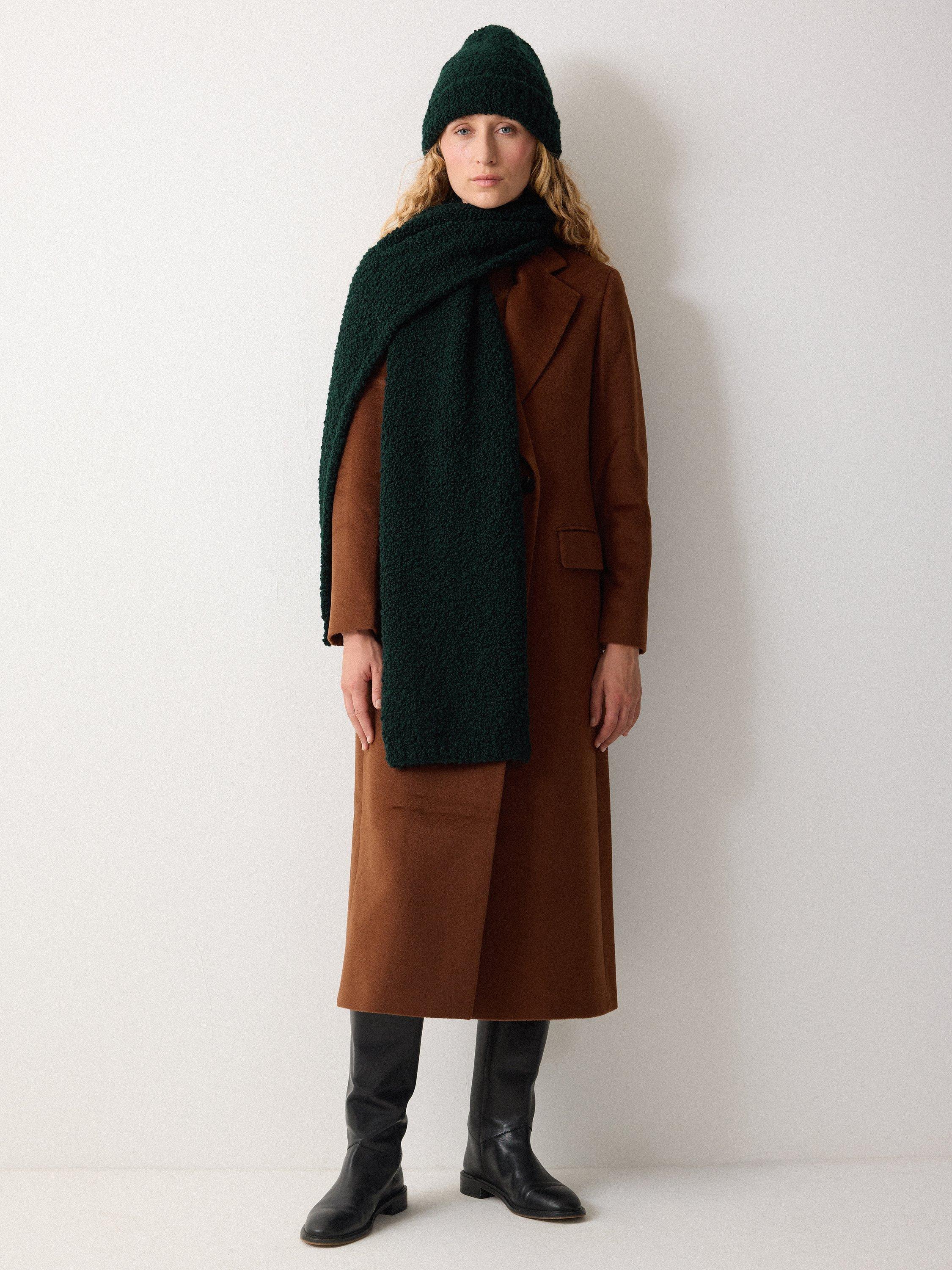 Product image 2 of 4, which shows Jigsaw Boucle Wool Rich Scarf, Green