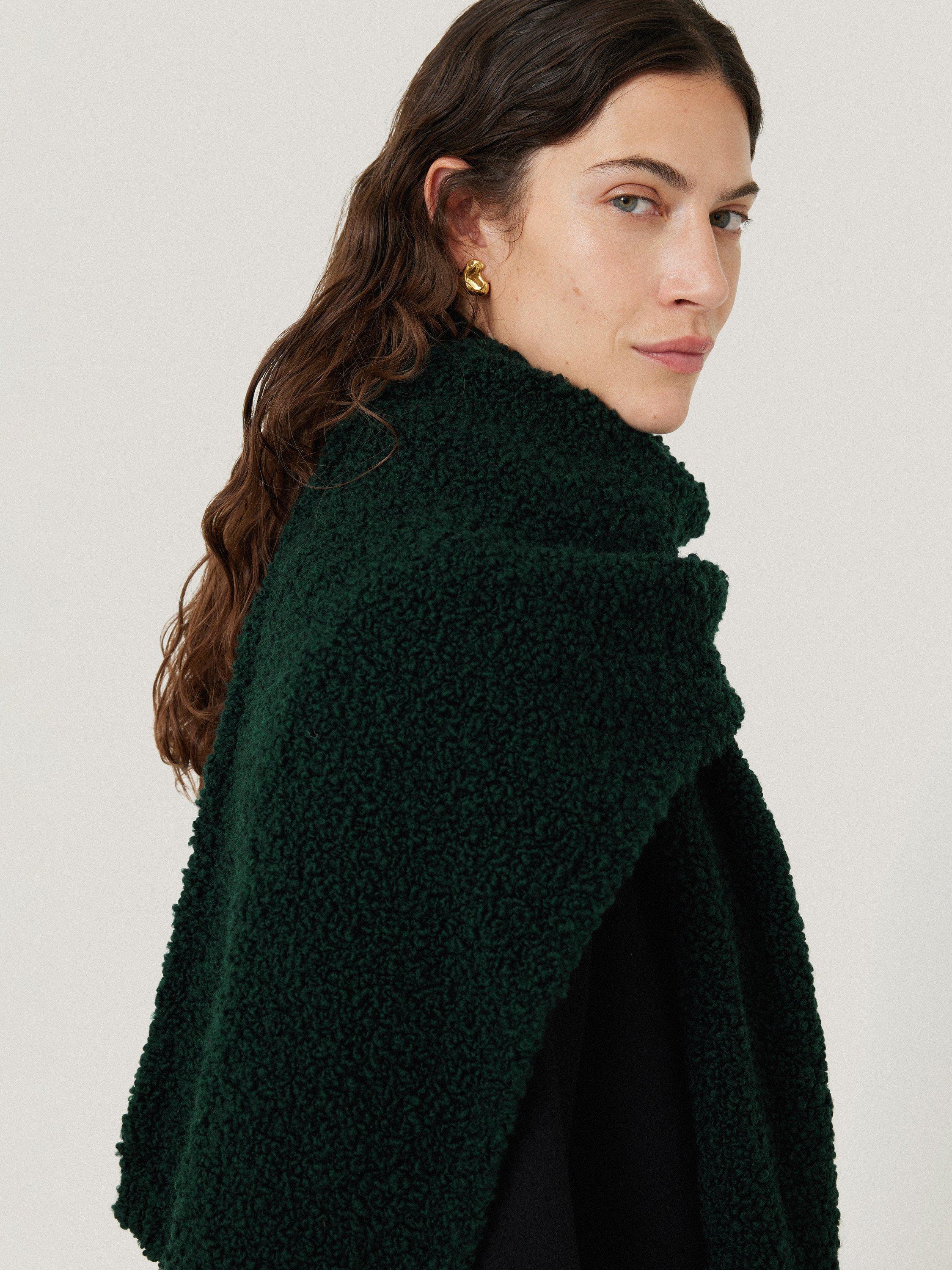 Product image 3 of 4, which shows Jigsaw Boucle Wool Rich Scarf, Green