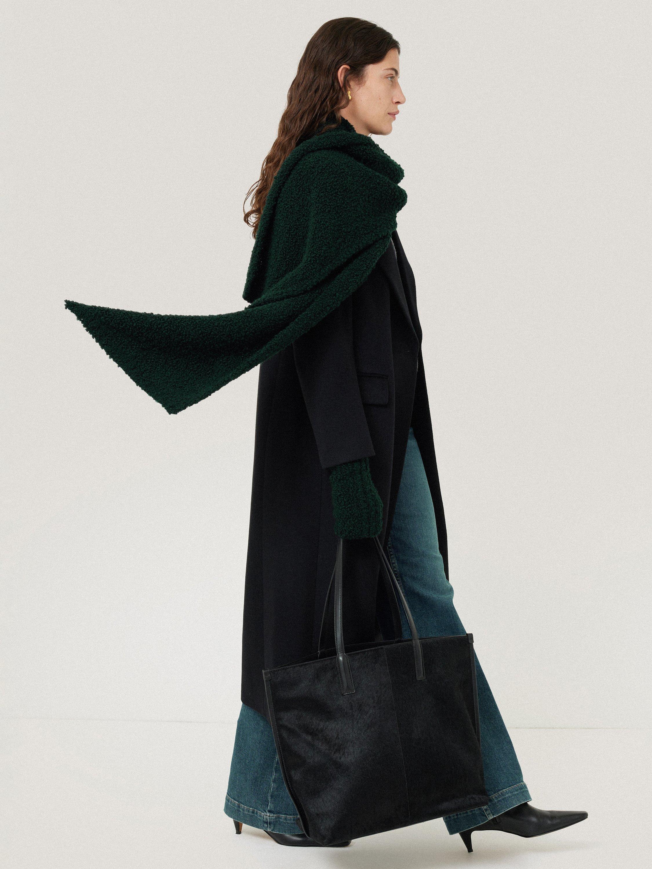 Product image 4 of 4, which shows Jigsaw Boucle Wool Rich Scarf, Green