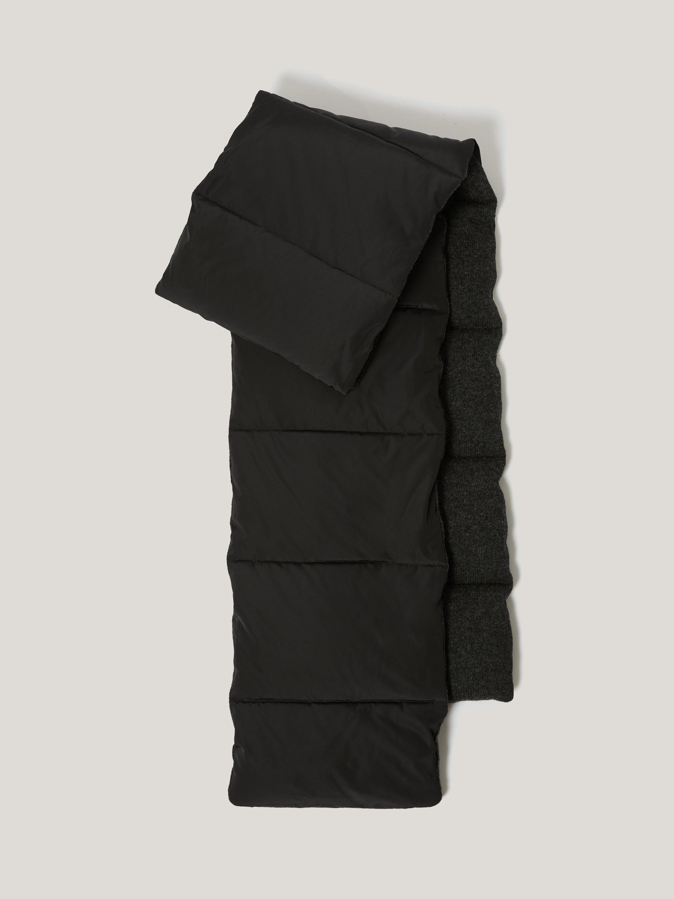 Product image 1 of 3, which shows Jigsaw Puffer Knit Scarf, Black