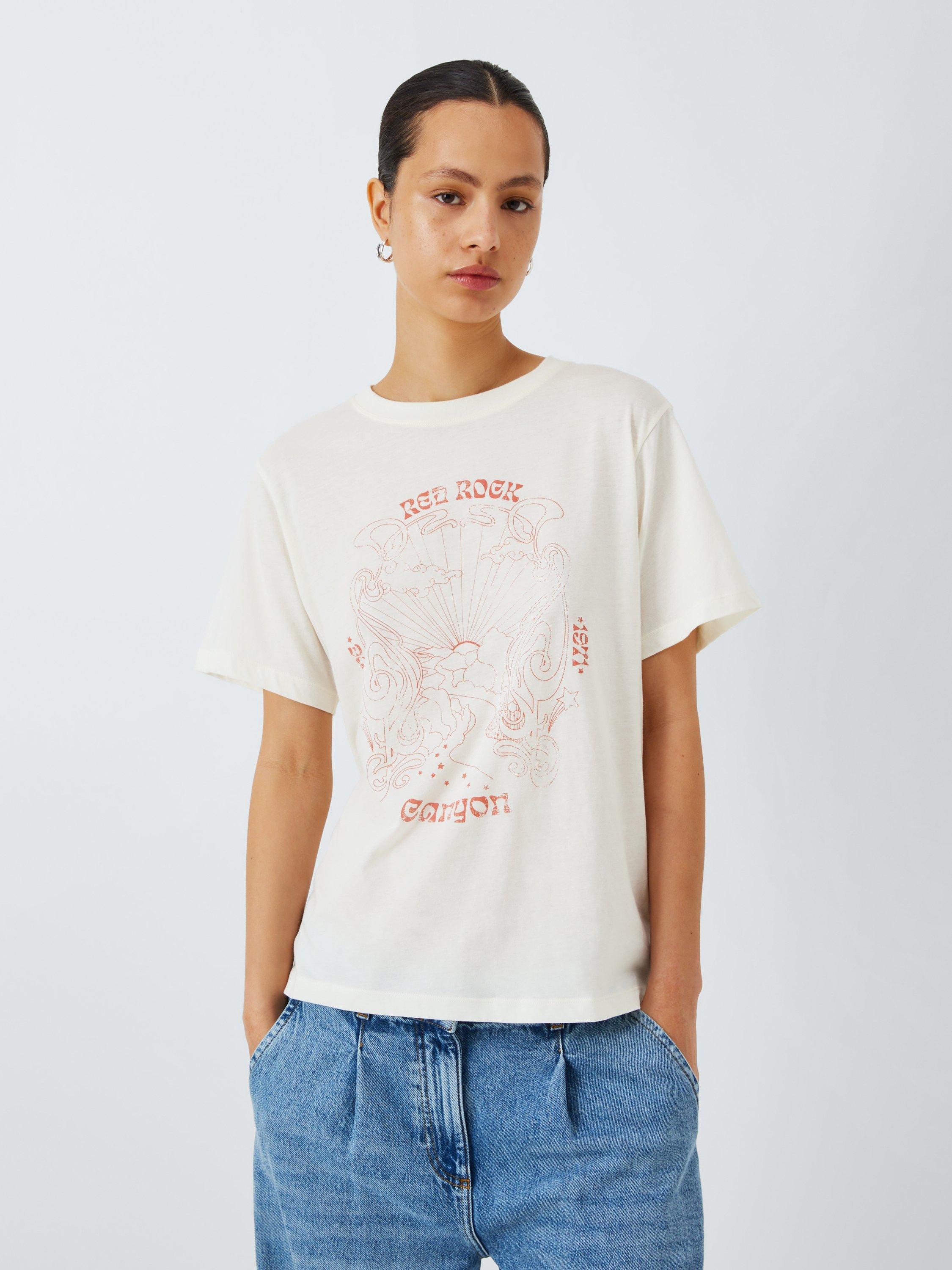 Product image 1 of 6, which shows AND/OR Retro Graphic T-Shirt, White / Sienna, 8