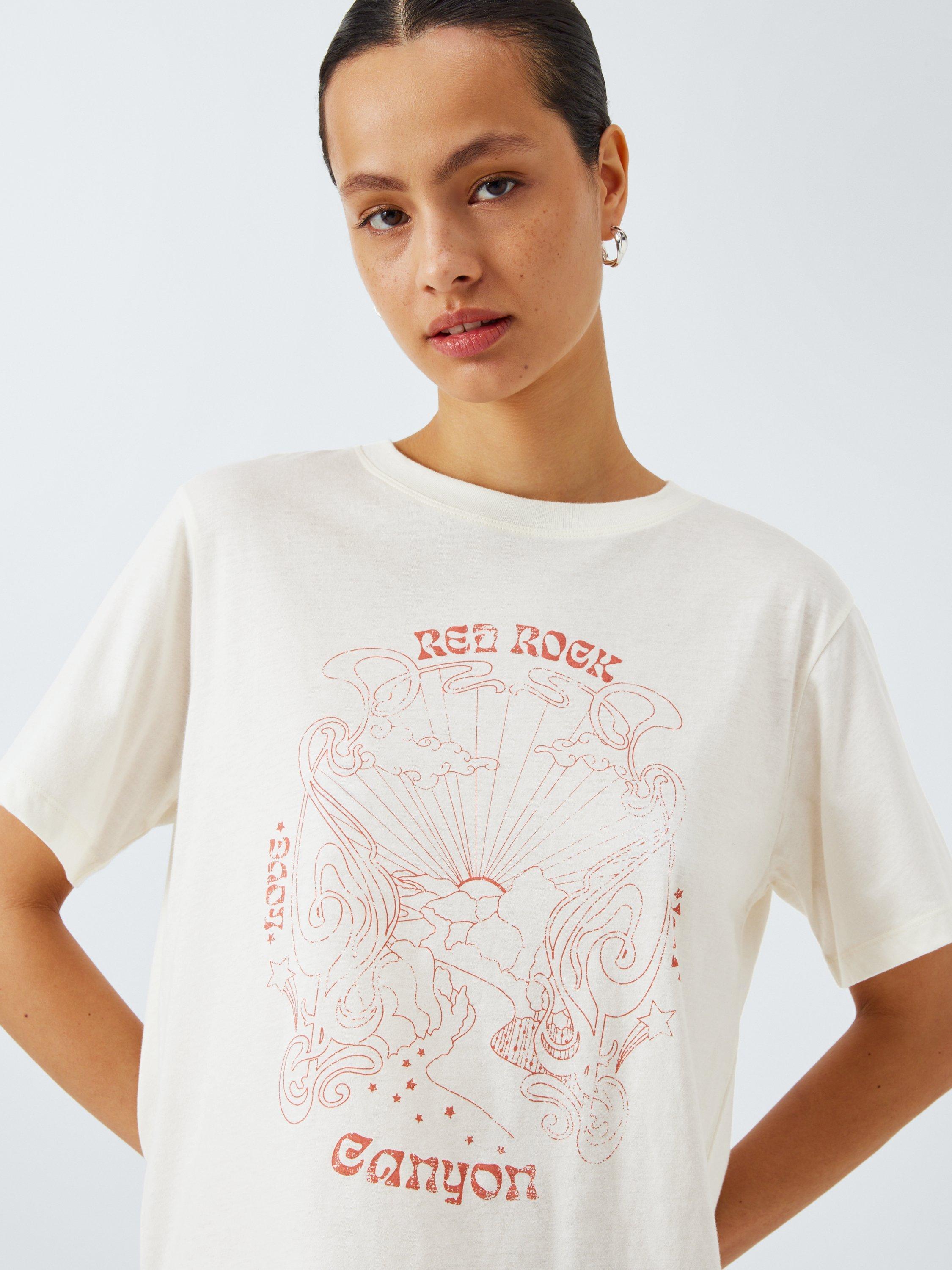 Product image 5 of 6, which shows AND/OR Retro Graphic T-Shirt, White / Sienna, 8
