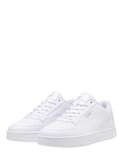 PUMA Caven Leather Lace Up Trainers, White - view 2, White