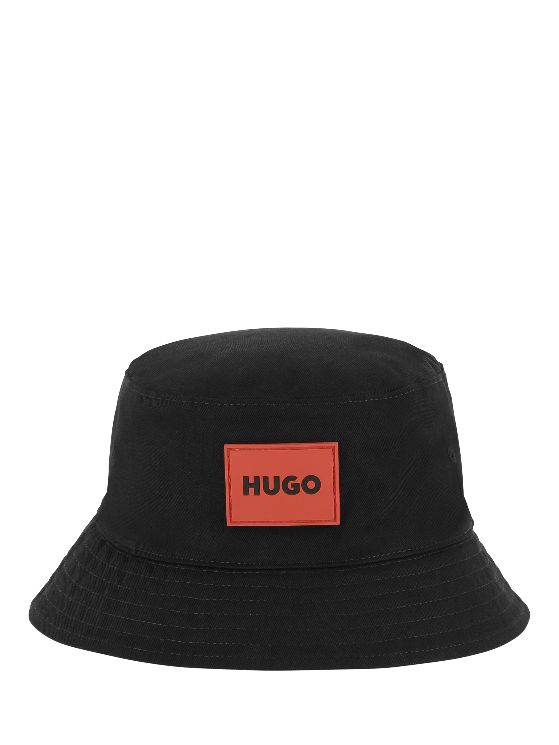 HUGO Kids' Cotton Twill Reversible Bucket Hat, Black, 12 years
