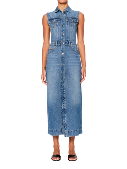 DL1961 Vika Sleeveless Denim Midi Dress, Blue, Blue