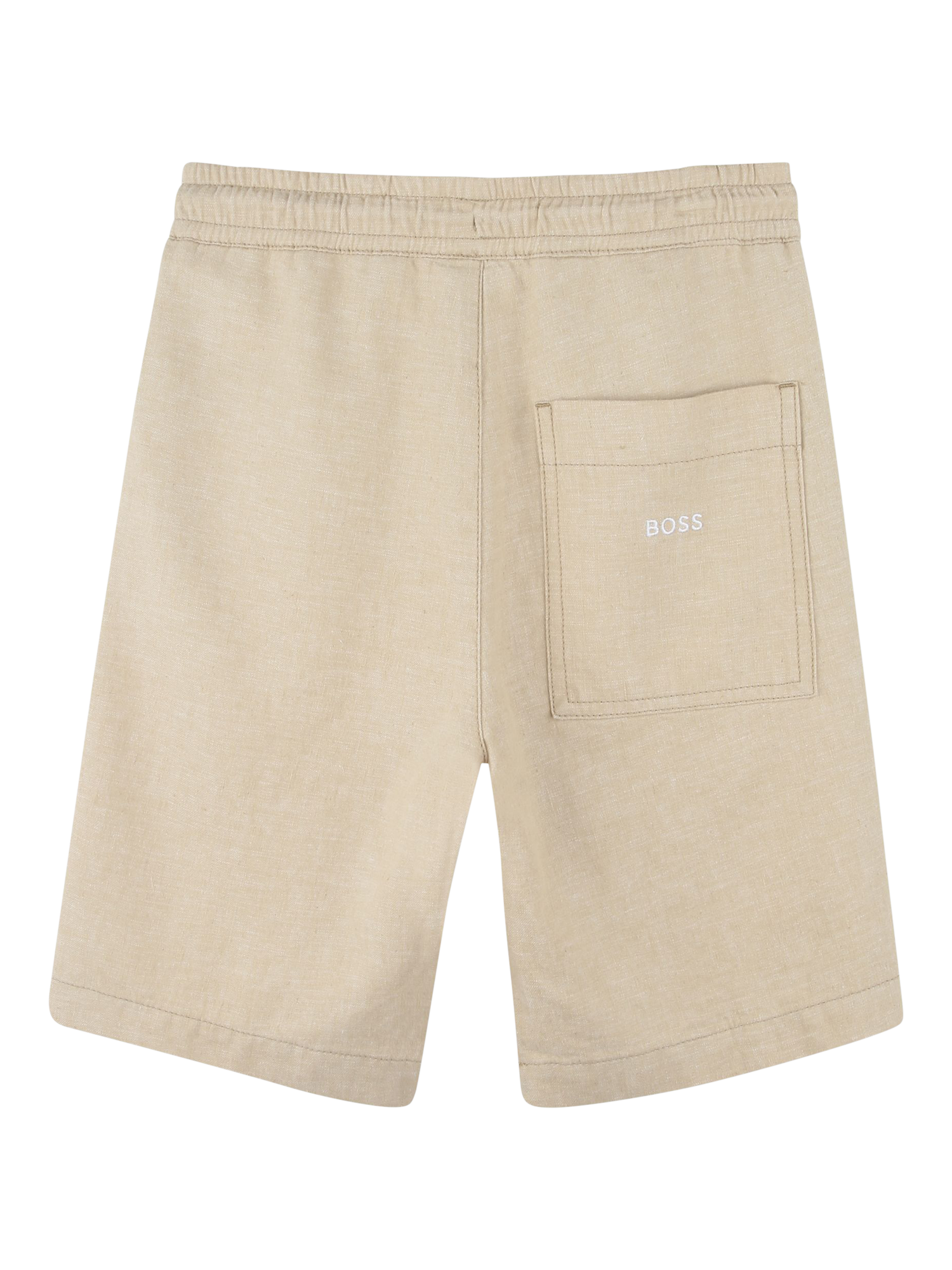 Product image 2 of 2, which shows BOSS Kids' Linen Cotton Bermuda Shorts, Stone, 4 years