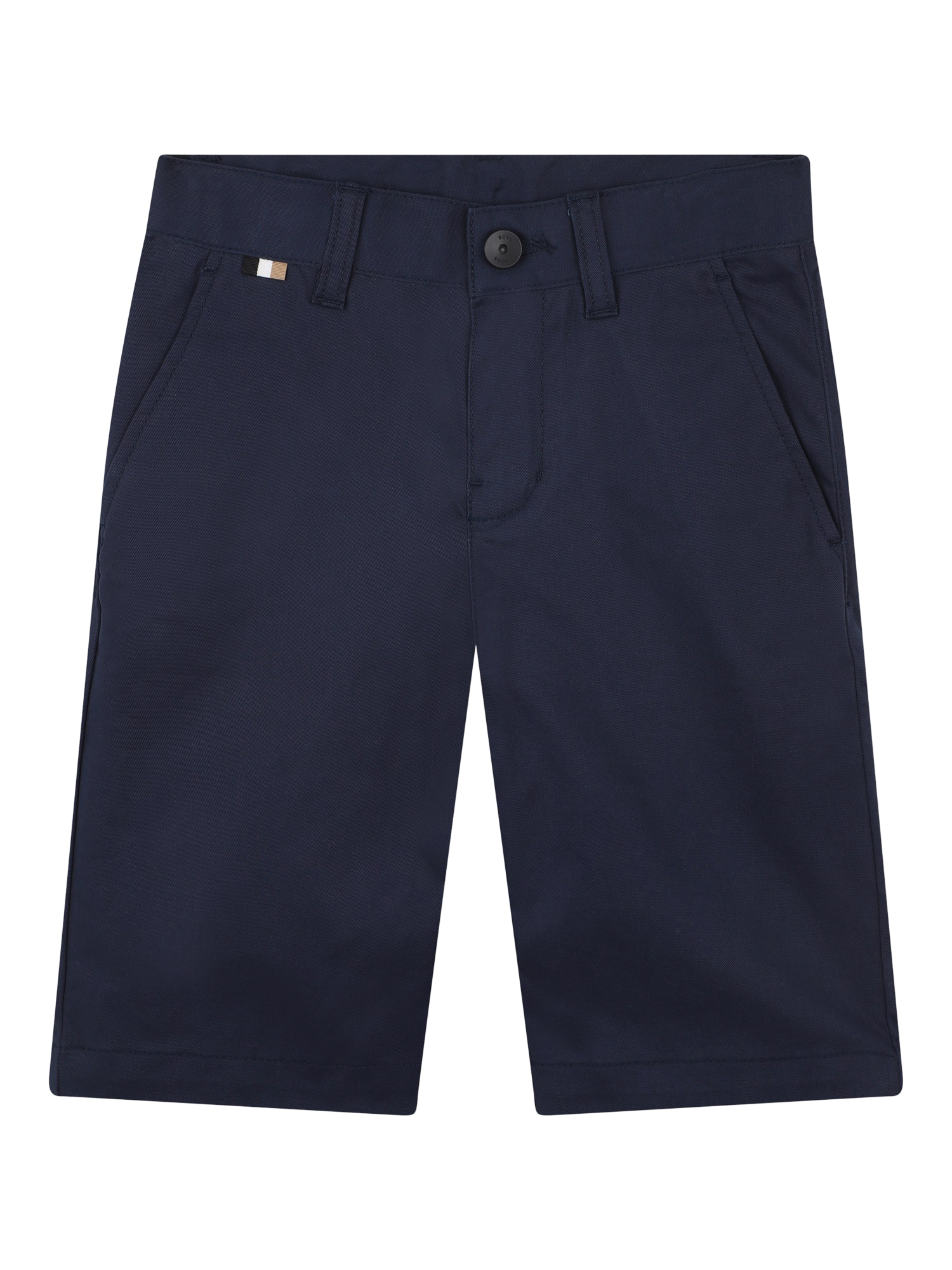 Product image 1 of 2, which shows BOSS Kids' Bermuda Chino Shorts, Navy, 4 years