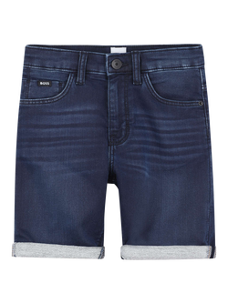 HUGO BOSS Kids' Five Pocket Denim Shorts, Blue Stone, Blue Stone