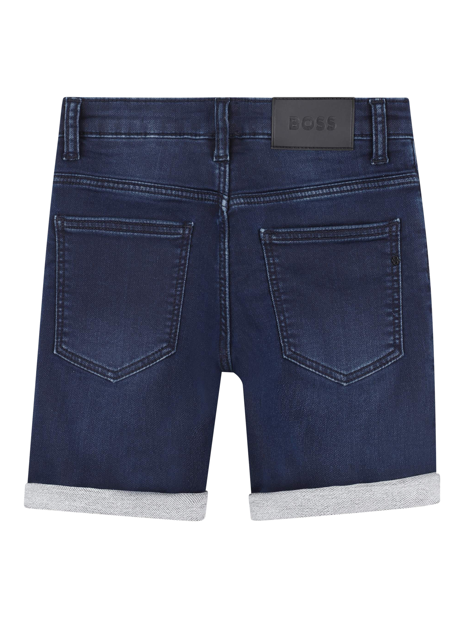 Product image 2 of 2, which shows HUGO BOSS Kids' Five Pocket Denim Shorts, Blue Stone, 4 years