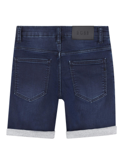 HUGO BOSS Kids' Five Pocket Denim Shorts, Blue Stone - view 2, Blue Stone