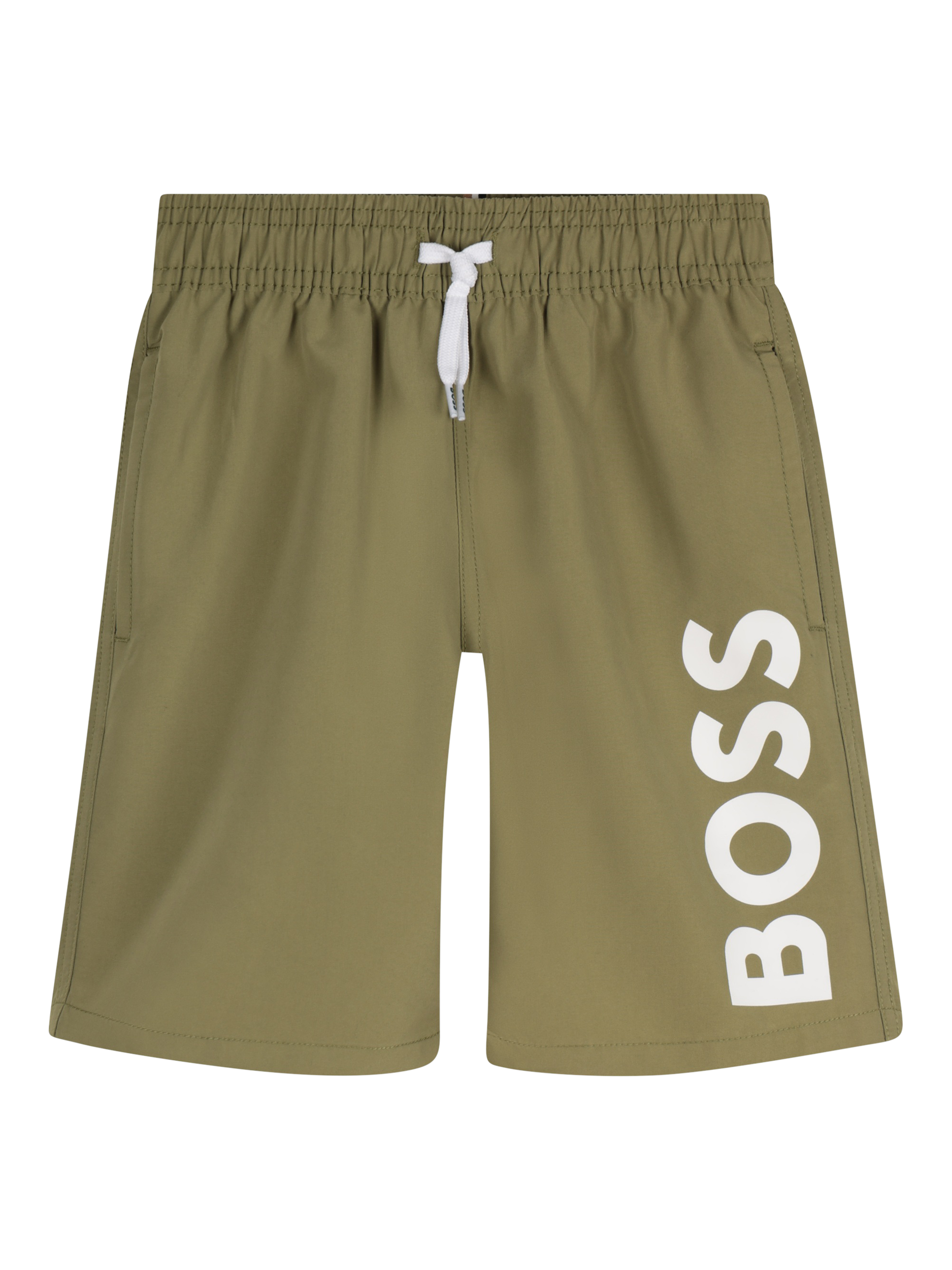 Product image 1 of 2, which shows HUGO BOSS Kids' Swim Shorts, Dark Green, 4 years