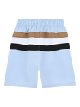 HUGO BOSS Kids' Drawstring Tri-Colour Swim Shorts, Persian Blue