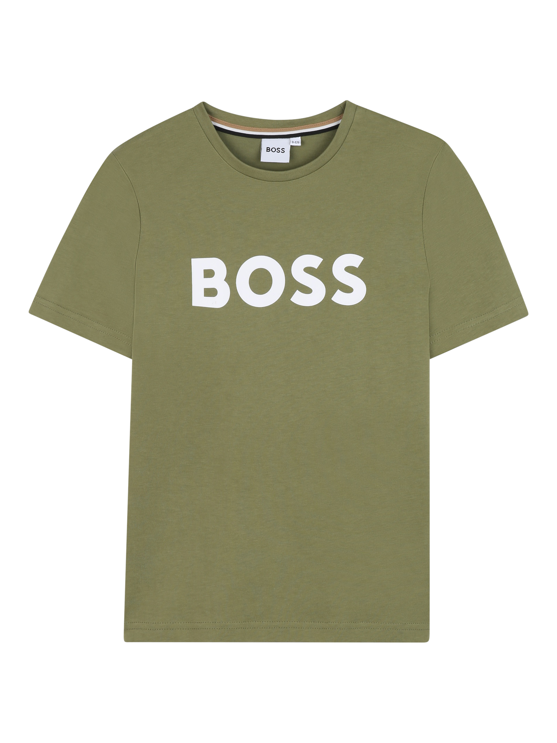 Product image 1 of 2, which shows BOSS Kids' Logo T-Shirt, Dark Green, 4 years