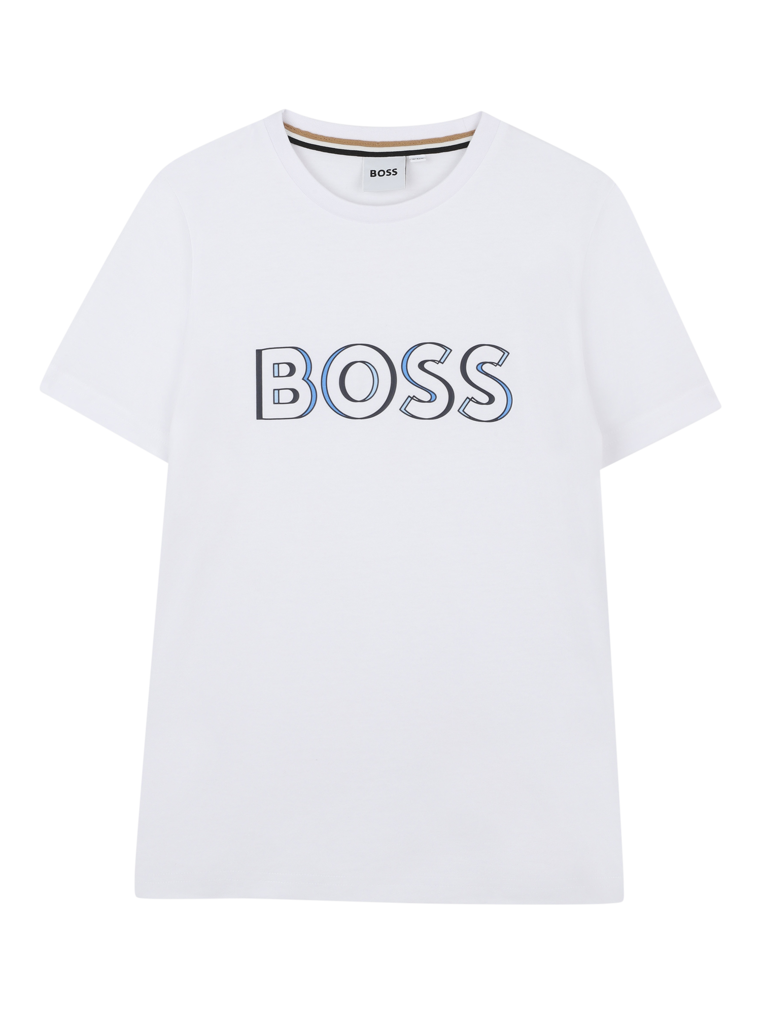 Product image 1 of 2, which shows BOSS Kids' Logo Slim Fit T-Shirt, White, 4 years