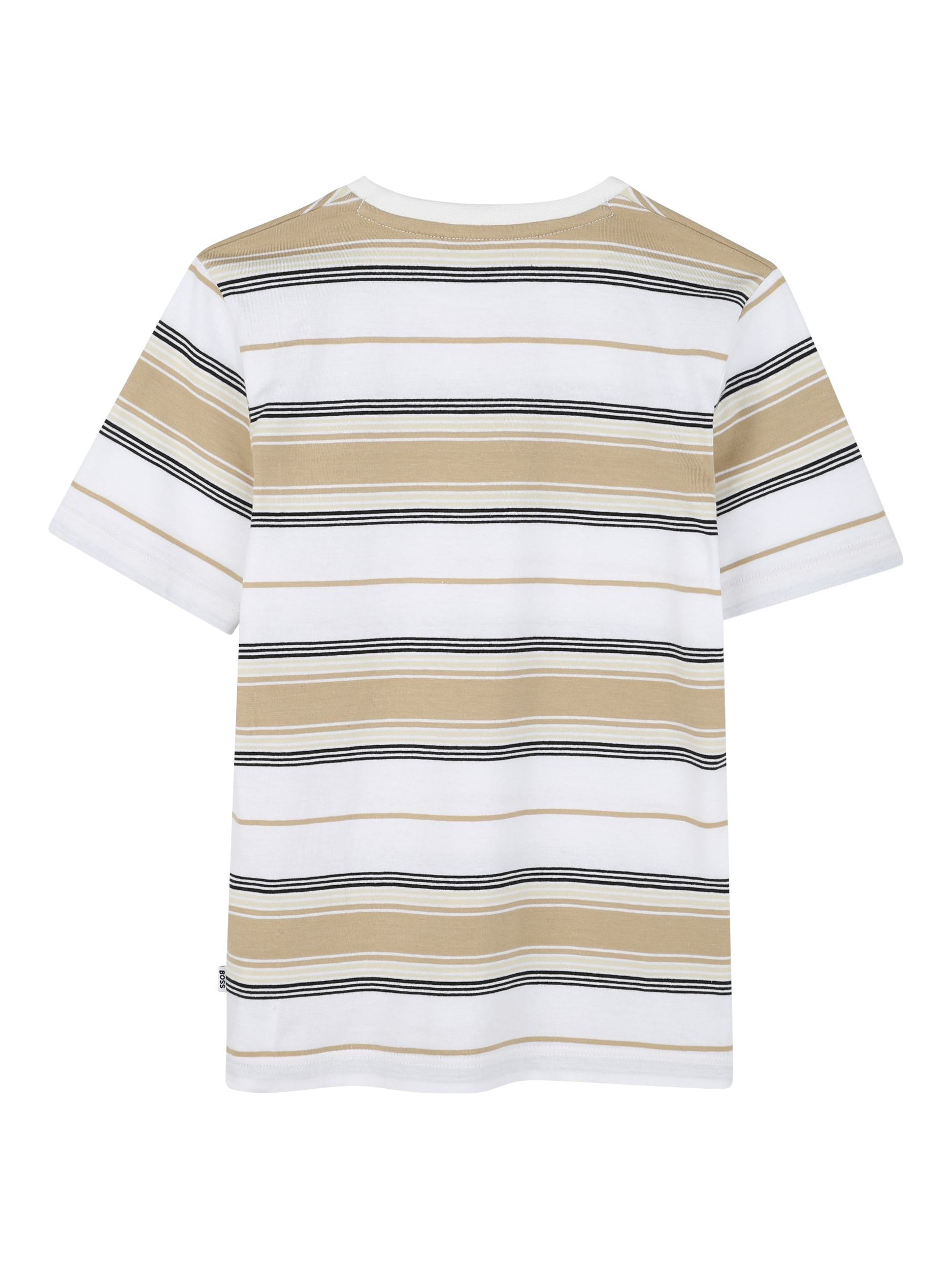 Product image 2 of 2, which shows BOSS Kids' Stripe T-Shirt, Stone, 5 years