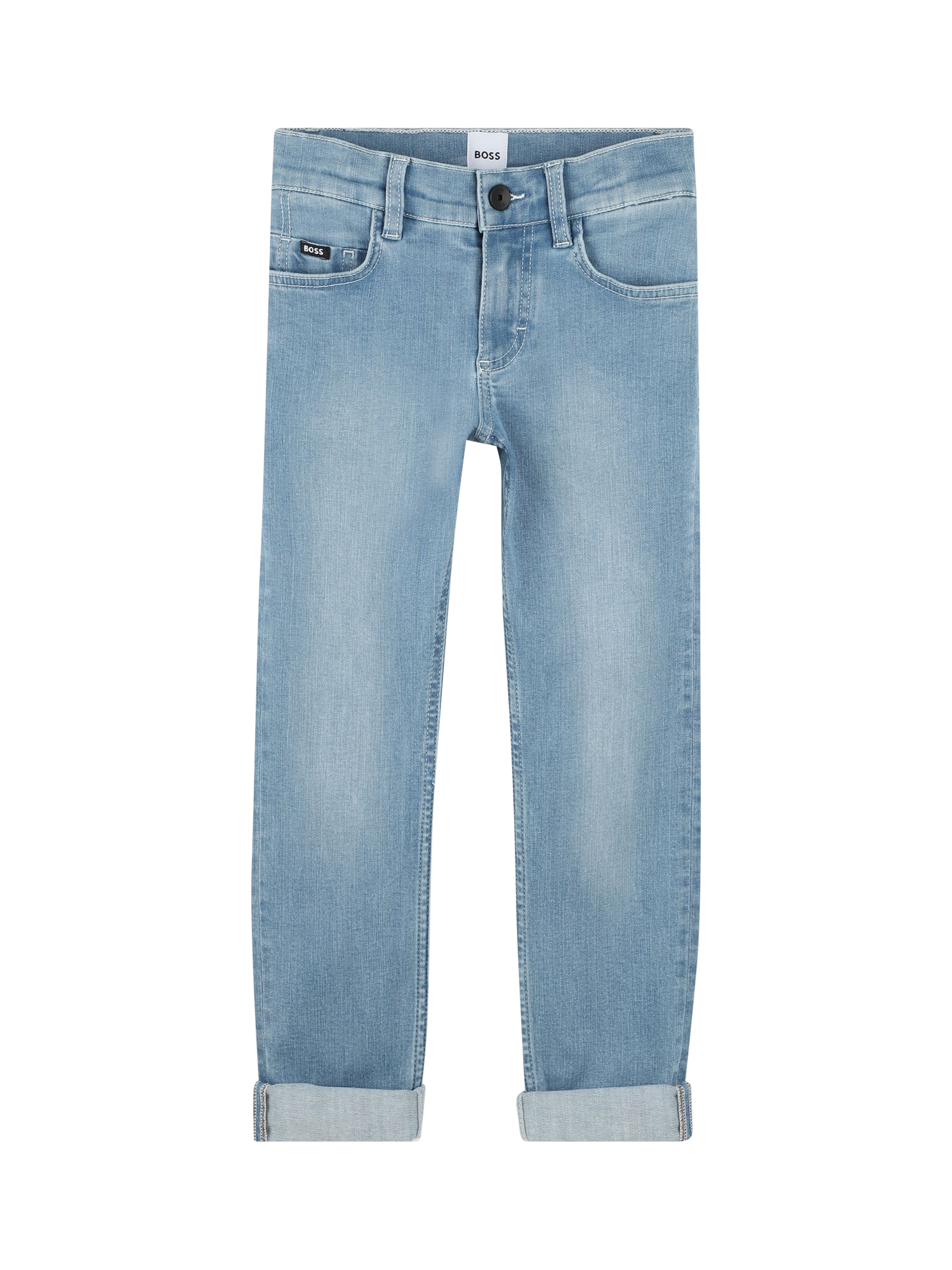 Product image 1 of 2, which shows BOSS Kids' Slim Fit Jeans, Double Stone/Brush, 4 years