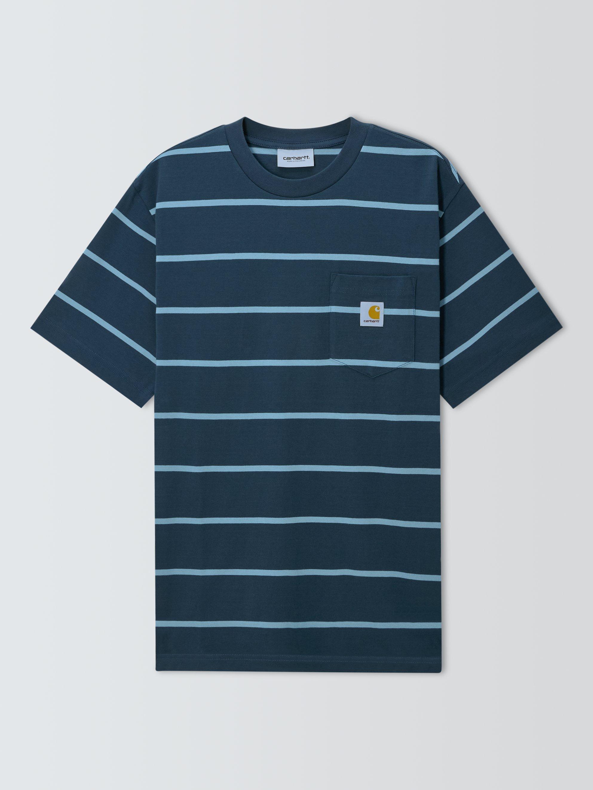 Product image 1 of 1, which shows Carhartt WIP Short Sleeve Aiken Pocket Tee, Dusky Blue, S